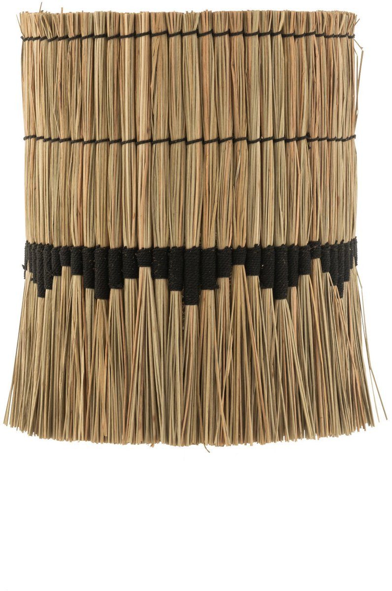 J-line Lampenschirm Motiv Gras/Rotan Natur/Schwarz klein