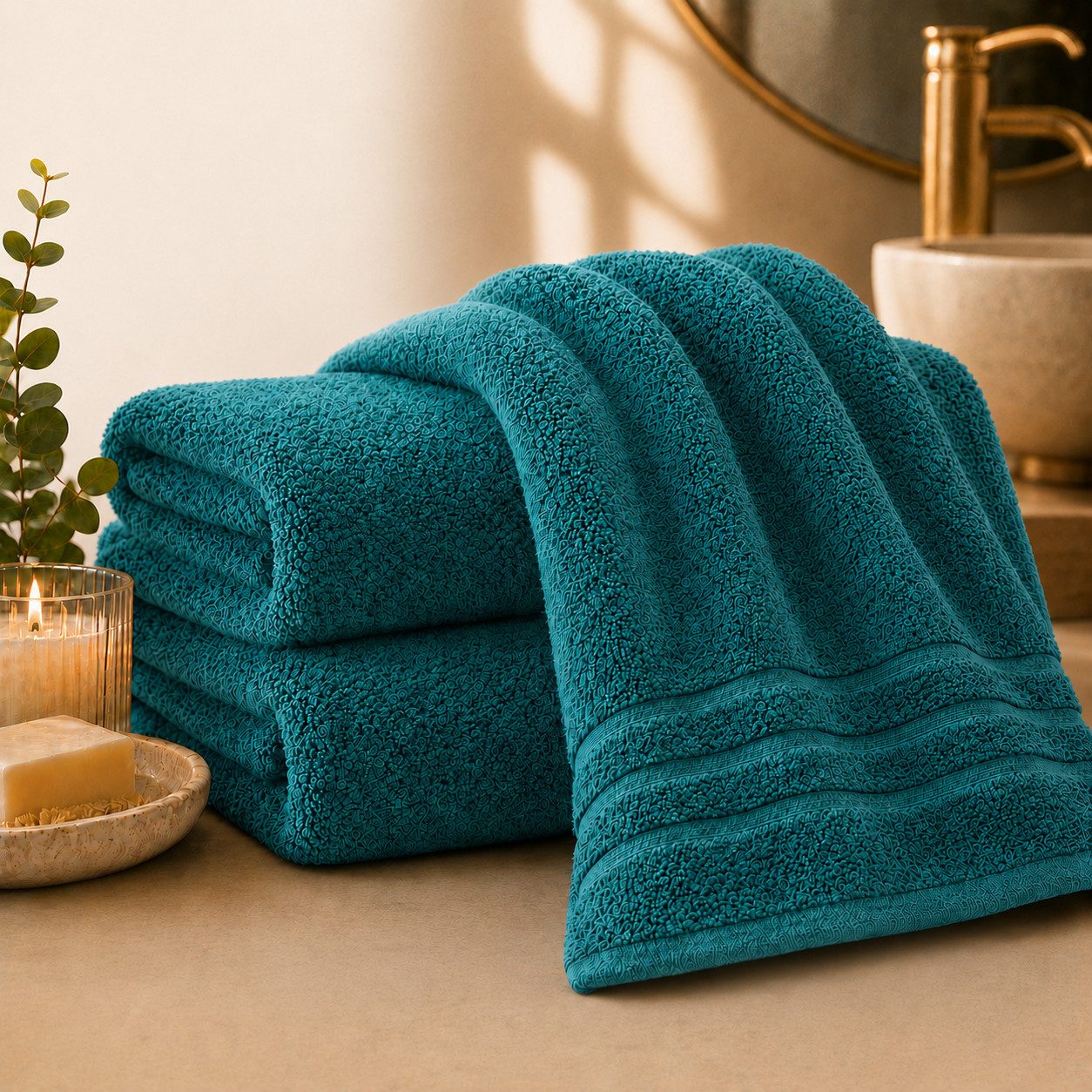 Komfortec Saunatuch 2er Set extra Große - XXL Premium Badetuch-80x200, Frottee (Set, 2-St), extra Große, Baumwolle 100%, Weich, Schnelltrocknend – Bild 3 von 5