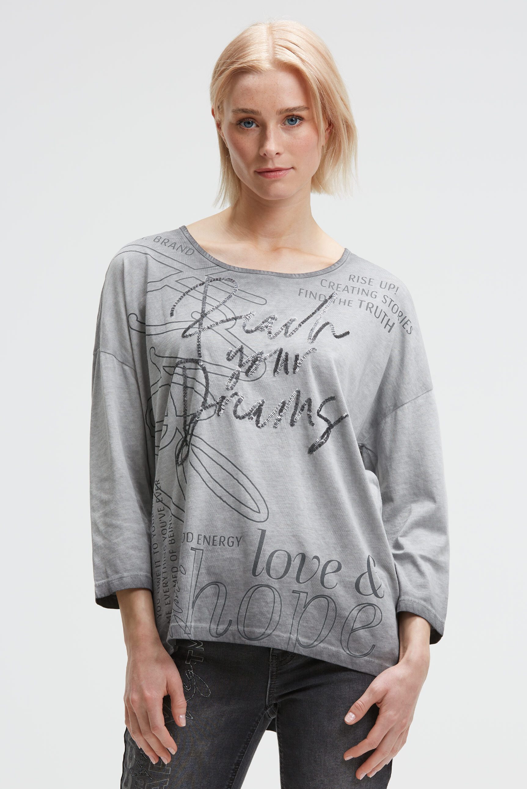 SOCCX 3/4-Arm-Shirt mit längerer Rückenpartie günstig online kaufen