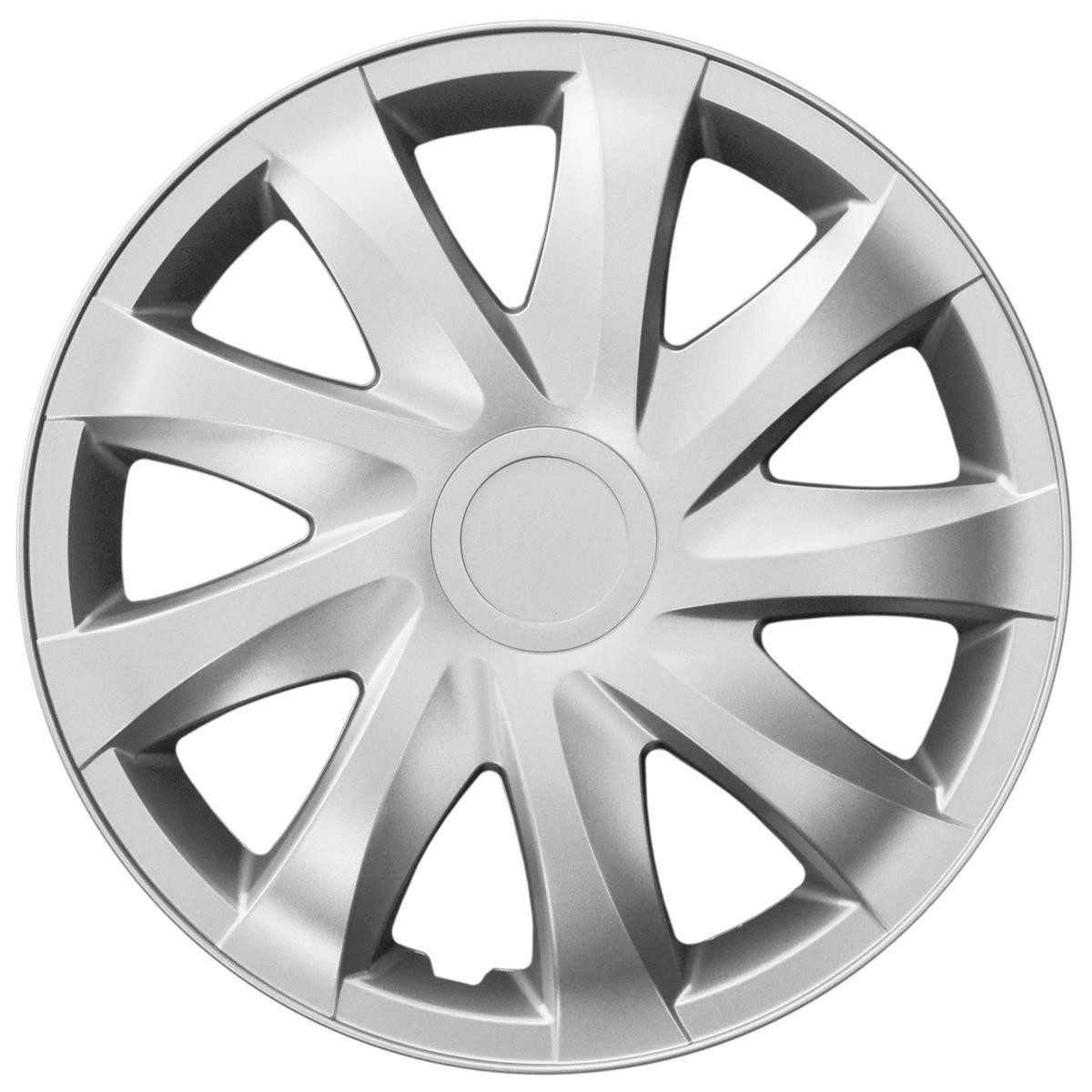 NRM Radkappe DRACO 16 Zoll in Silber, 16 in Zoll, (4-St) Radzierblenden für Stahlfelgen Radkappen Satz 4er Set 16"