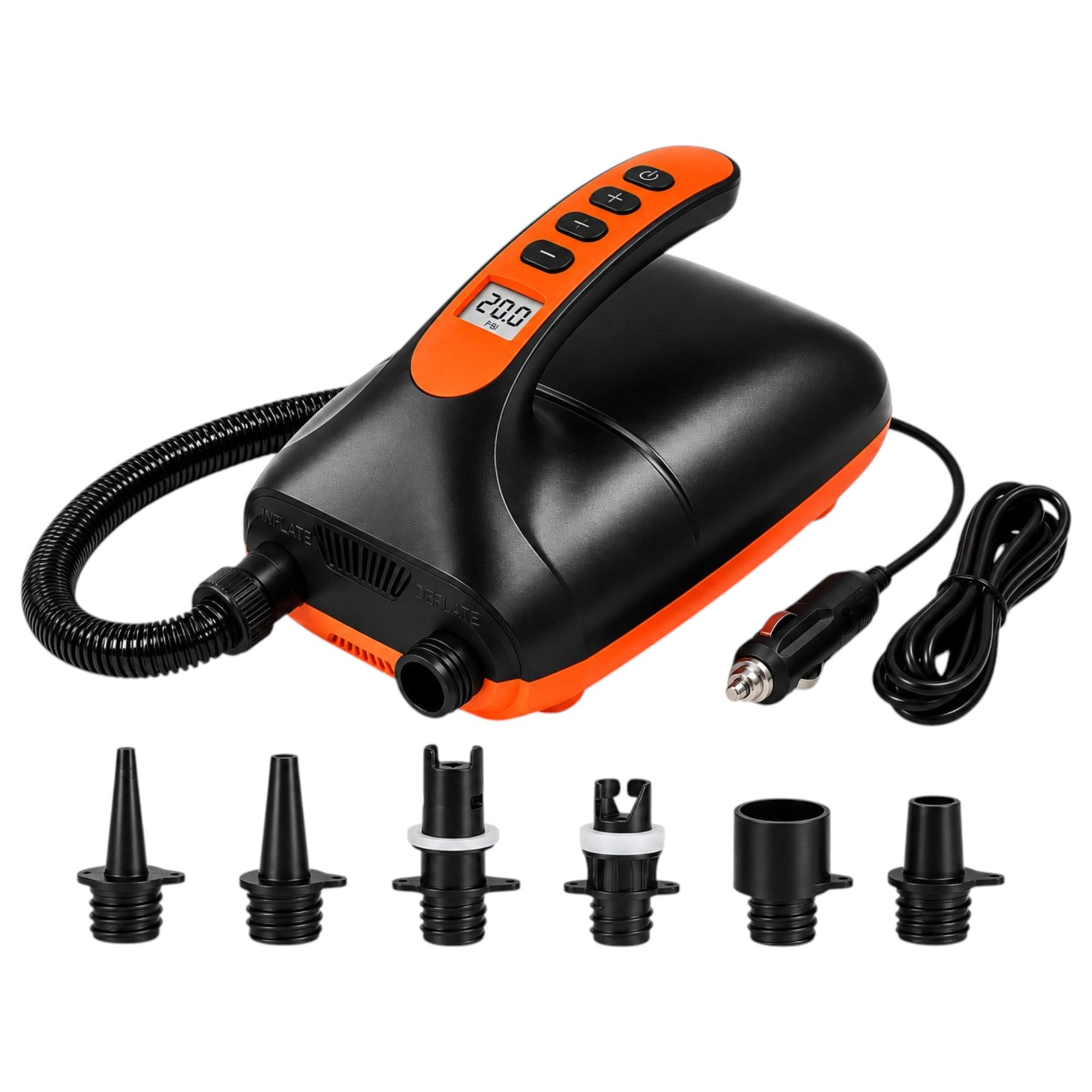 SkinStar SUP-Board SkinStar Elektrische SUP Pumpe 20 PSI Digitaldisplay Auto-Stopp 12V