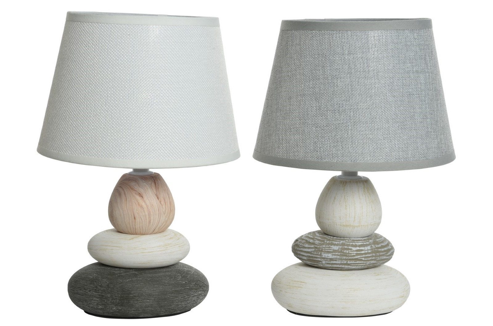 Lumineo Tischleuchte Tischlampe Keramik mit Leinenschirm Stückpreis H 32 cm