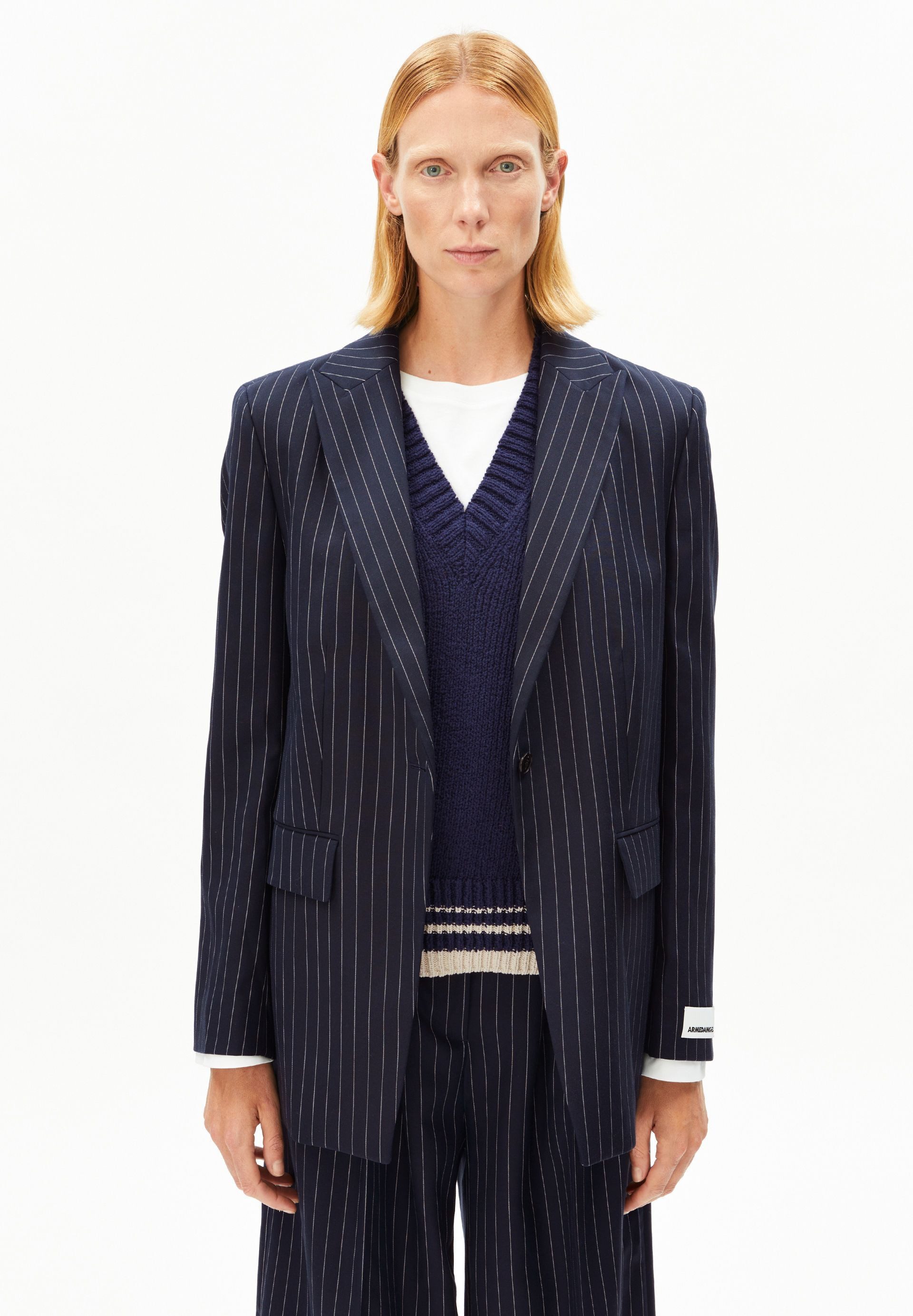 Armedangels Jackenblazer PINSTRIPE MIKULAA Blazer aus TENCEL™ Lyocell Mix (1-tlg)
