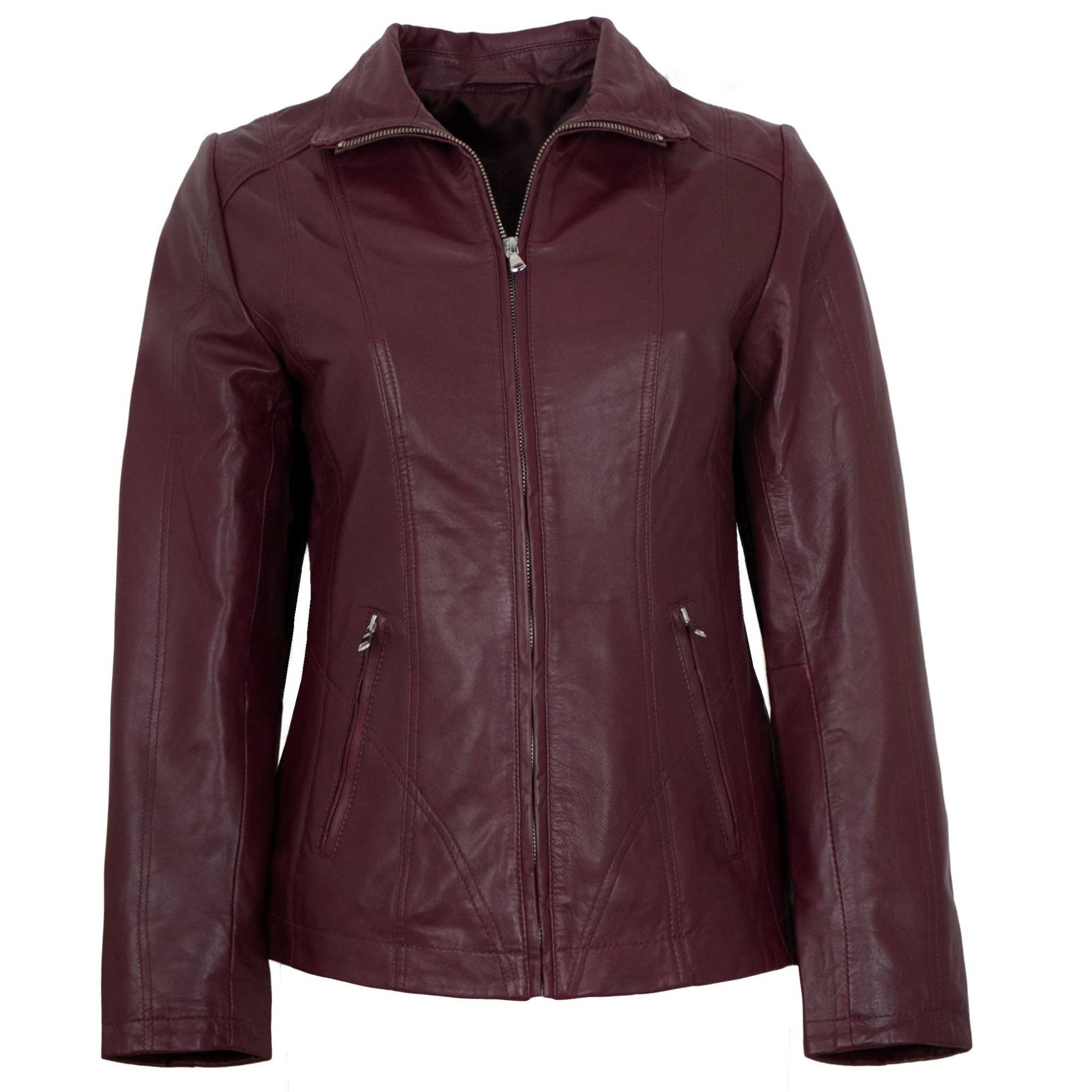 Maddox Lederjacke Paulina MADDOX - Damen Lederjacke Lammnappa bordo