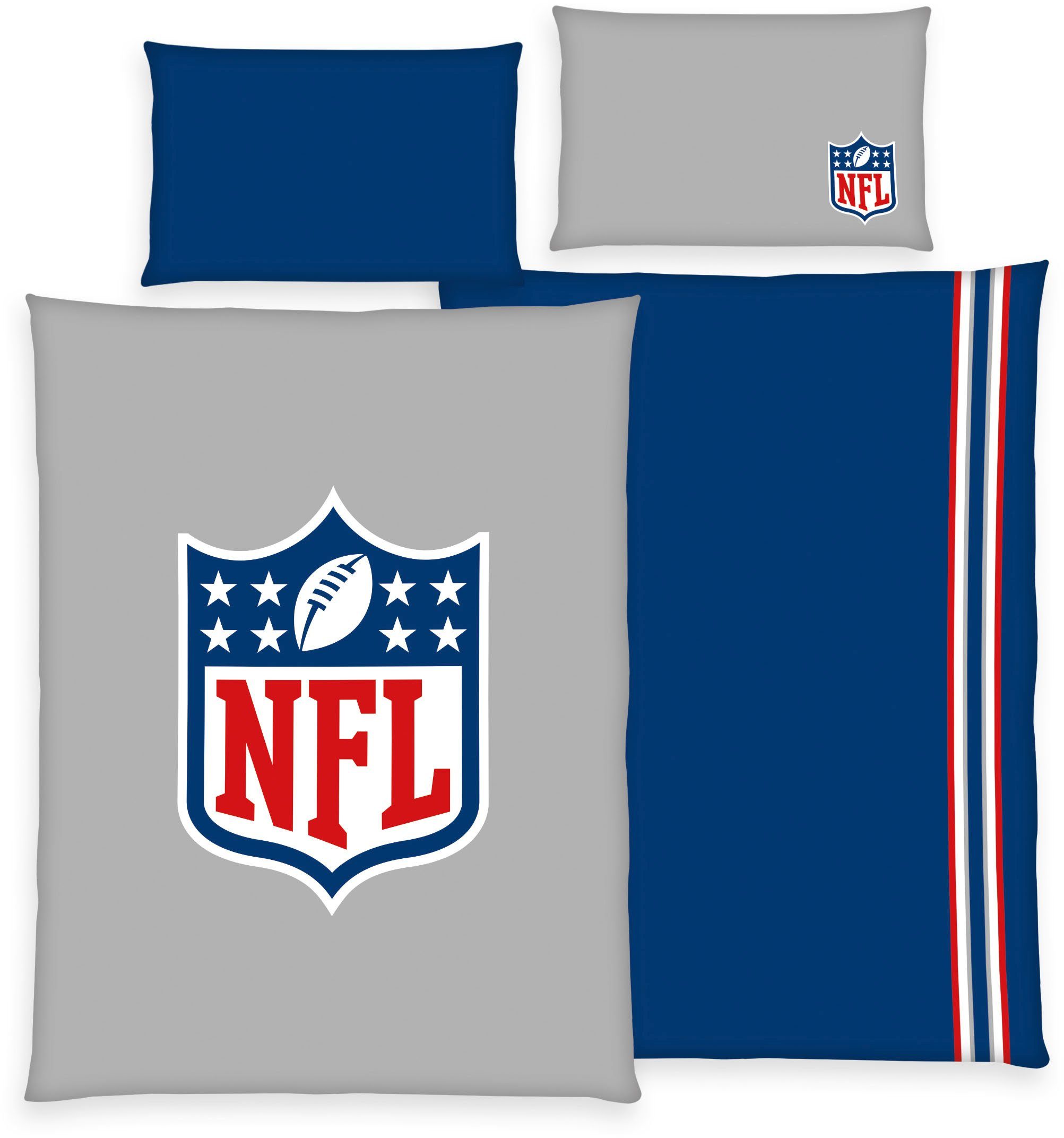 NFL Wendebettwäsche NFL, Renforcé, 2 teilig, mit coolem Super Bowl Motiv, American Football
