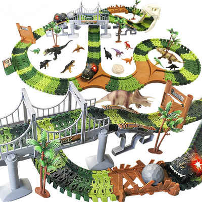 Esun Autorennbahn »395 Stück Dinosaurier Spielzeug autorennbahn ab 3 4 5 6 jahre«, (395-tlg), mit 2 auto, Geschenk Junge Mädchen 3 4 5 6 Jahre