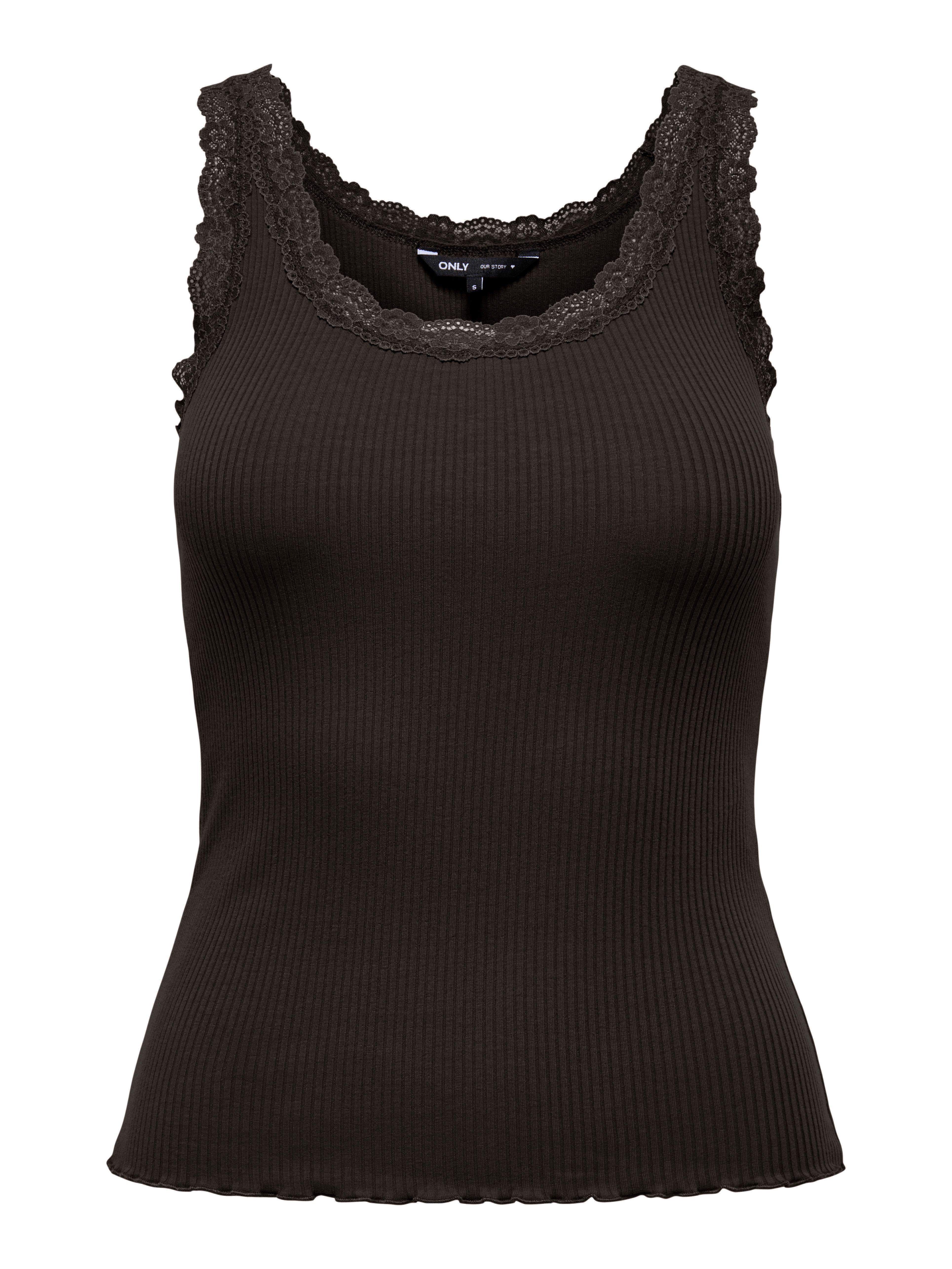 ONLY Tanktop ONLSARA – Tanktop mit Spitzendetail am Ausschnitt regular fit, günstig online kaufen
