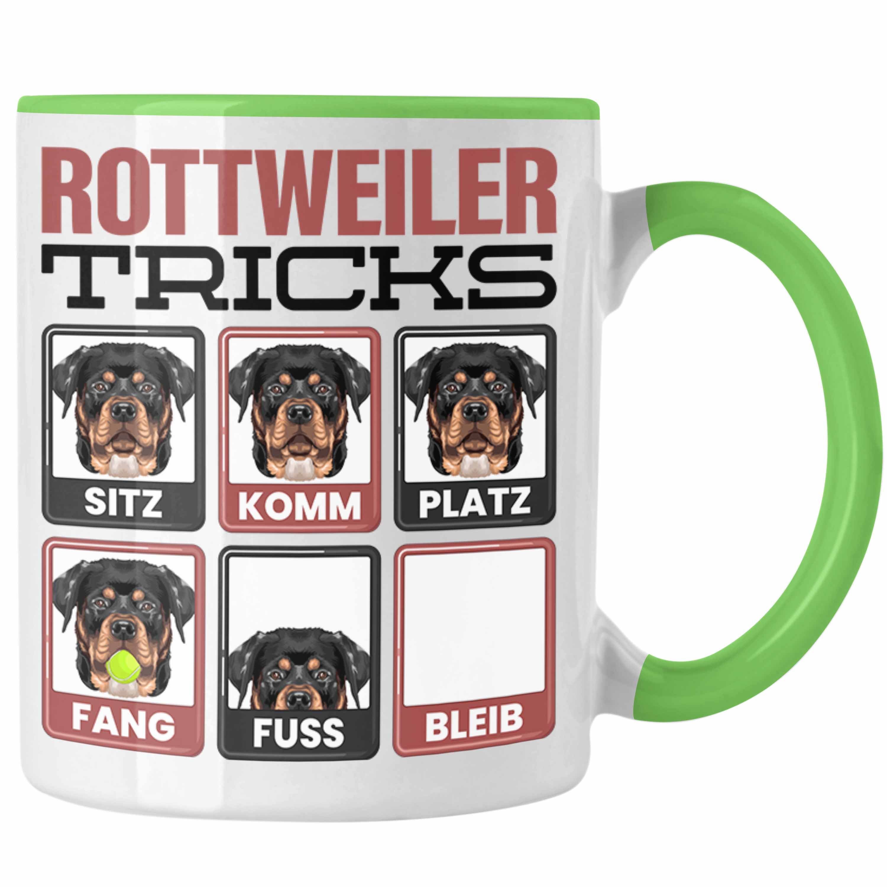 Trendation Tasse Rottweiler Besitzer Tasse Geschenk Lustiger Spruch Geschenkidee Rottwe Grün