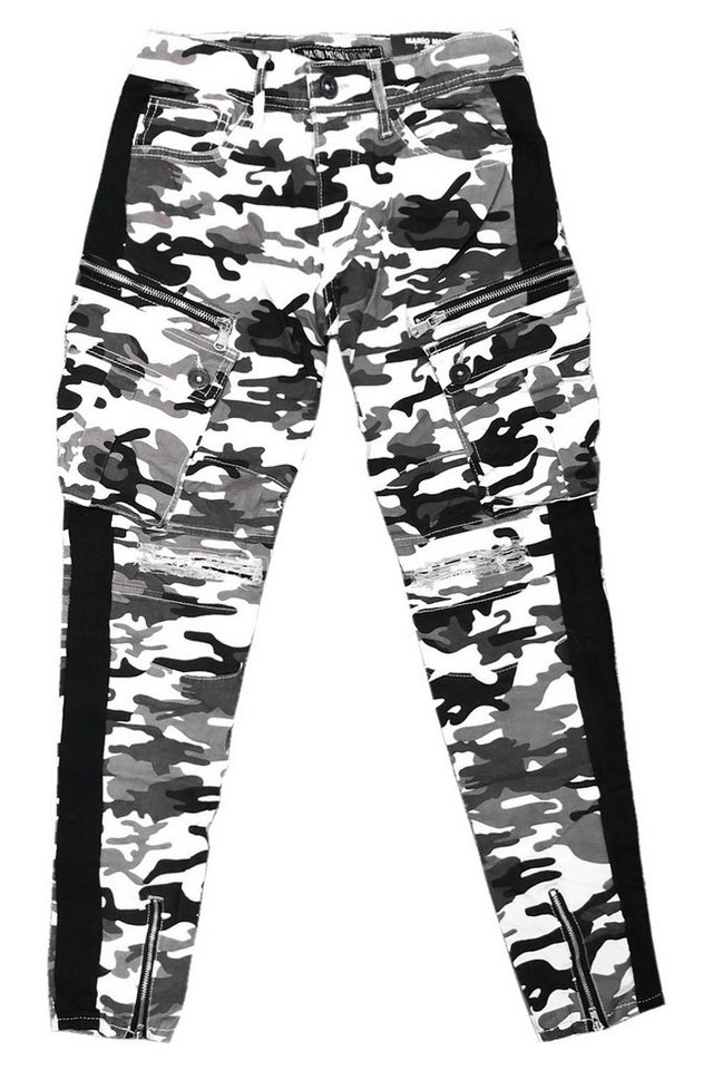 Egomaxx Cargohose Jeans Jogger Pants Hose Cargo Chino Jeans Pants  Reisverschlisse (1-tlg) 2830 in Camouflage-1