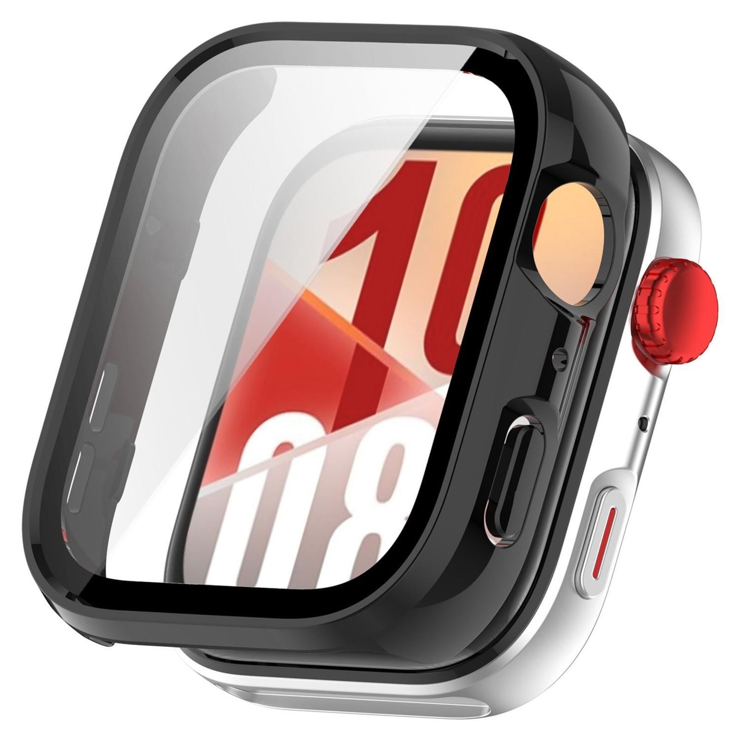 Wigento Smartwatch-Hülle Für Huawei Watch Fit 4 Pro Kunststoff PC Hülle + 9H Hart Glas Schwarz, Schutzhülle aus PC + Hart Glas für Rundumschutz