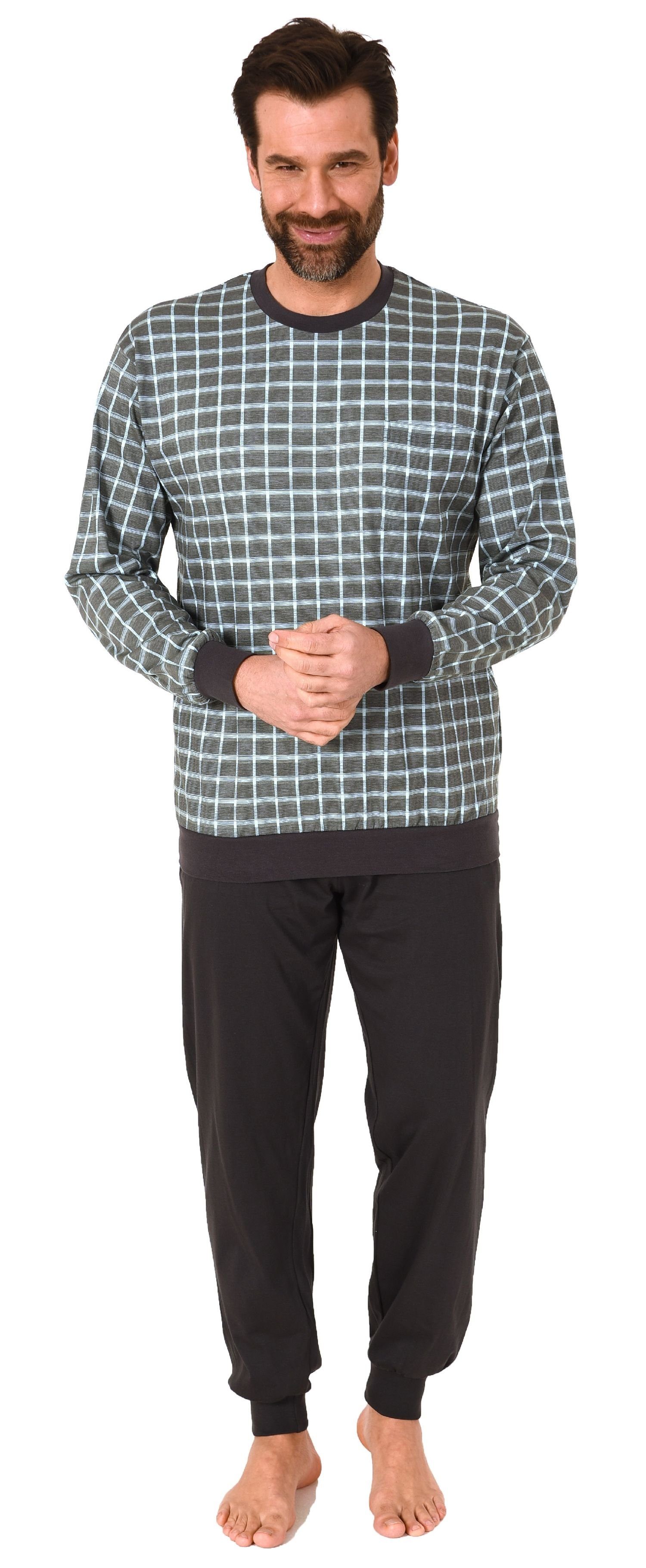 Normann Pyjama Herren Schlafanzug mit Bündchen günstig online kaufen