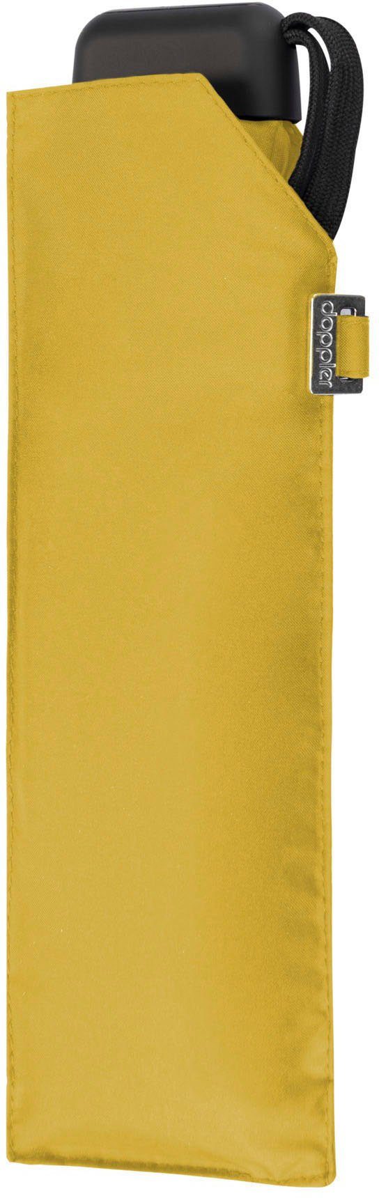 Slim yellow uni, doppler® Taschenregenschirm shiny Carbonsteel