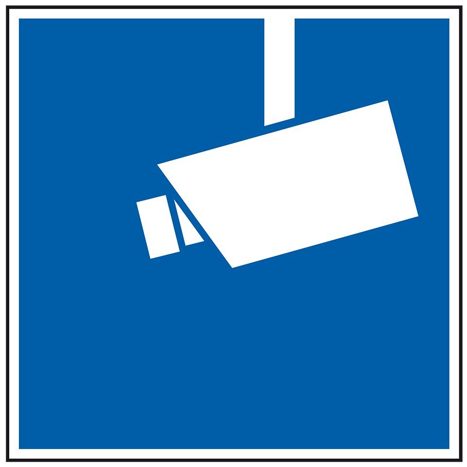 König Werbeanlagen Hinweisschild Hinweisschild Video-Infozeichen, Kunststoff, 200x200mm