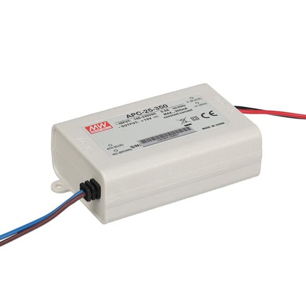 MeanWell Rundstecker LED-TREIBER - KONSTANTSTROM - 1 AUSGANG - 350 mA - 25 W, 1-tlg.