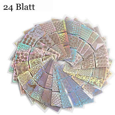 Lubgitsr Nagel Nagelsticker, 12 Blatt Selbstklebend Nagelaufkleber Nail Art Sticker, 24-St.