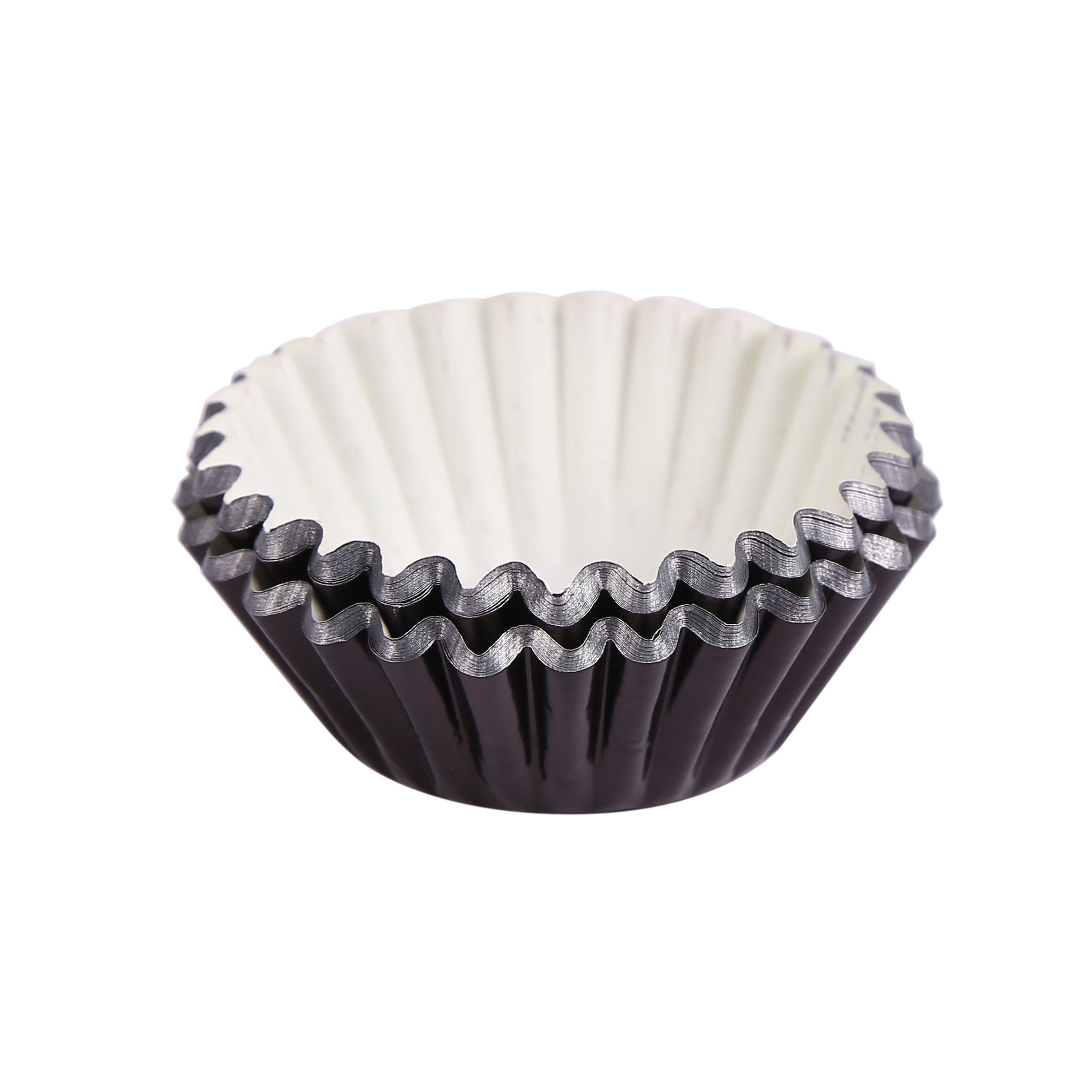 für House kleine Minimuffins 120-tlg), Muffinform und Muffinförmchen Bakery's Miss (Schwarz folienbeschichtet, Metallic-Papierbackförmchen Mini-Cupcakes Mini