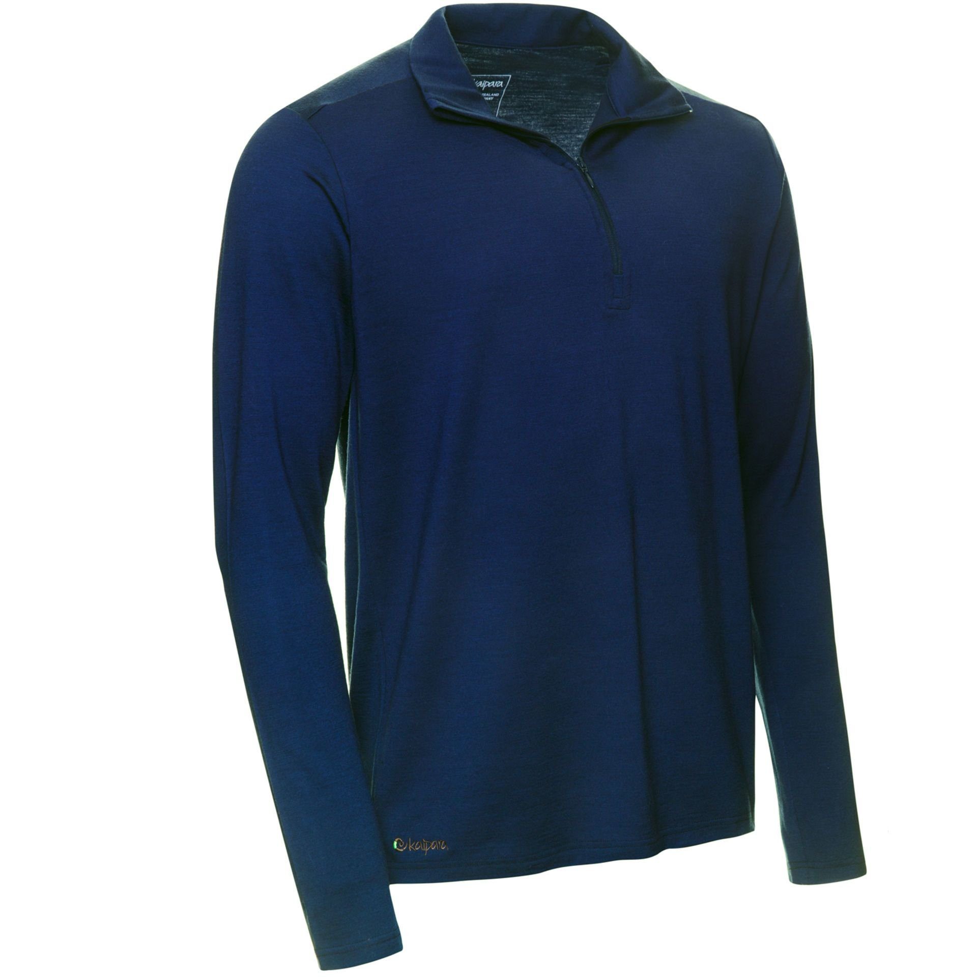 Blau - Merino 200 Zip-Neck in (1-tlg) Langarmshirt Herren reiner Kaipara Germany Merinowolle Sportswear Merino aus Regular Made