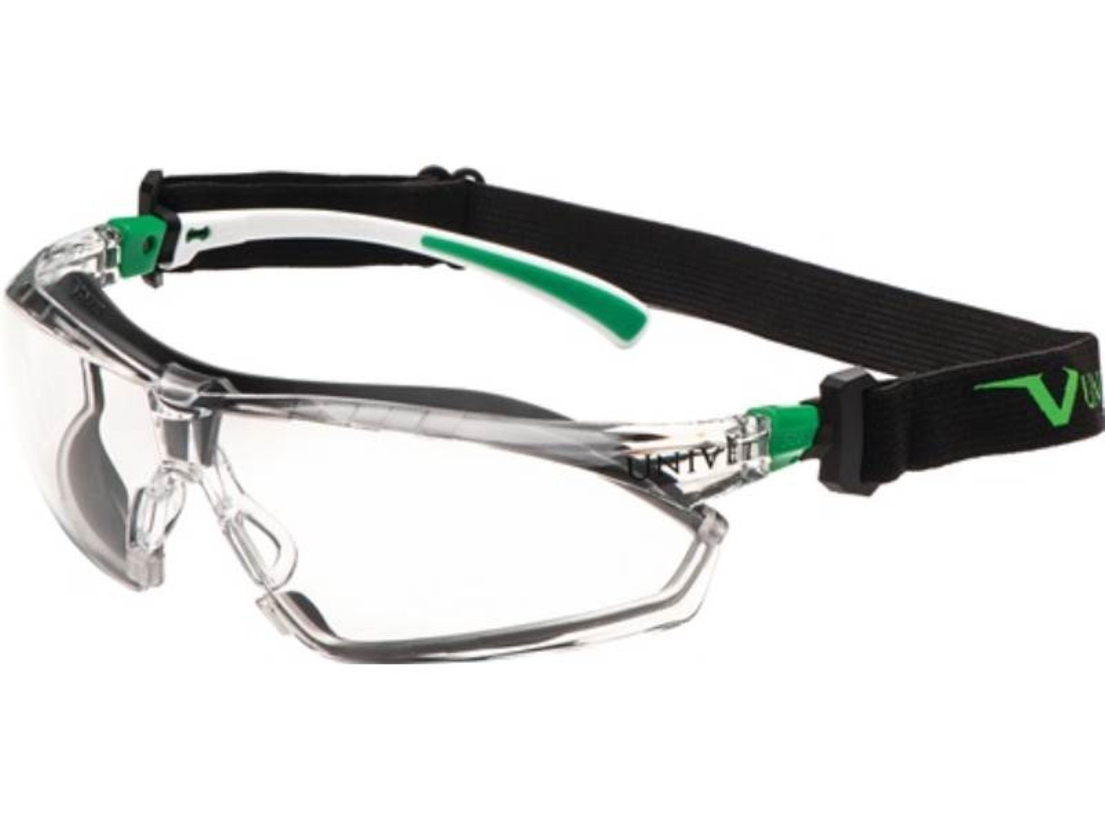 Univet Arbeitsschutzbrille Schutzbrille 506 UP 170 166,EN weiß Bügel kl grün,Scheibe EN Hybrid