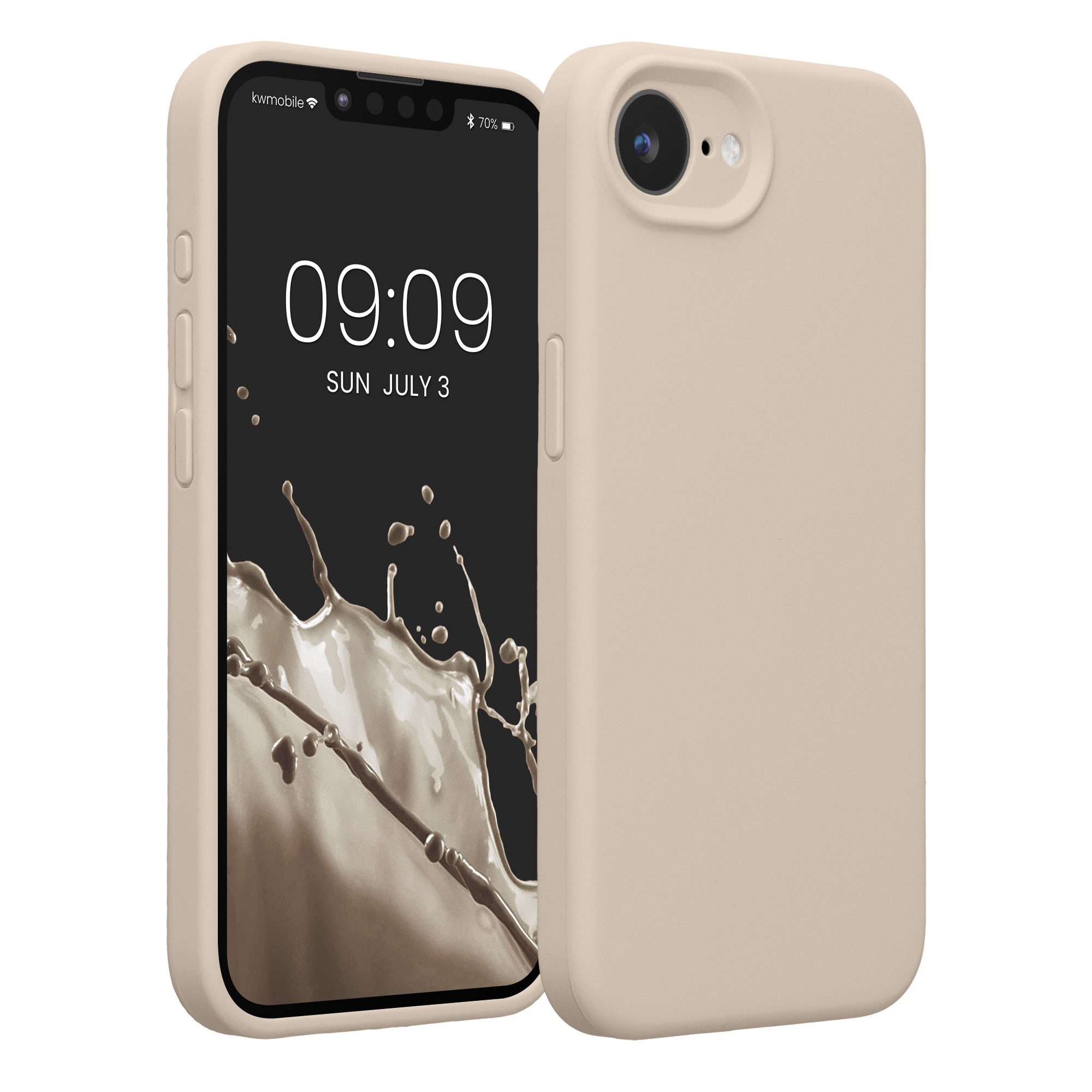 kwmobile Smartphone-Hülle Hülle für Apple iPhone 16e, Hülle Silikon gummiert - Handyhülle - Handy Case in Creme