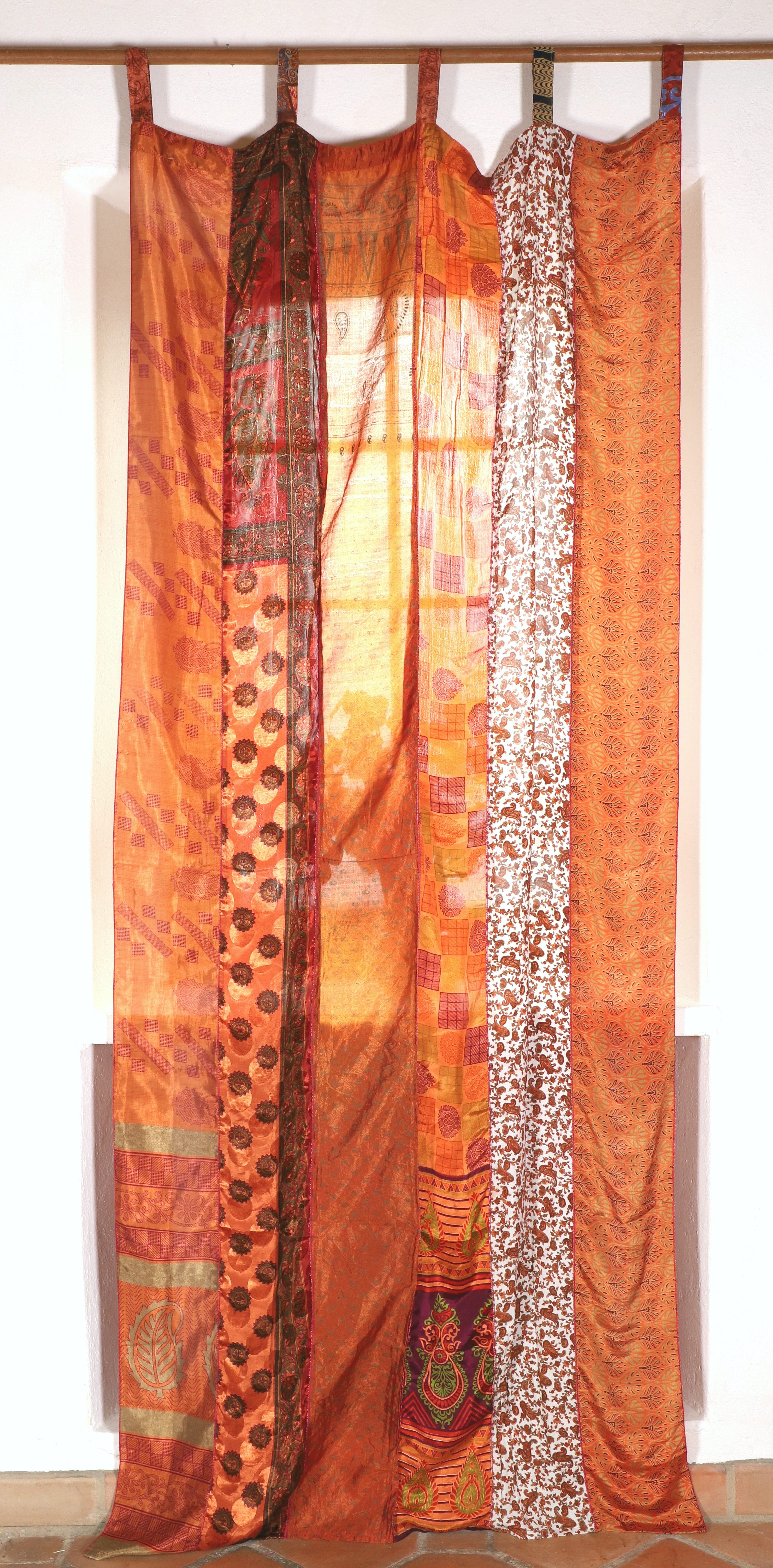 Guru-Shop Vorhang Seidiger Vorhang (1 Stk) Gardine aus Patchwork..