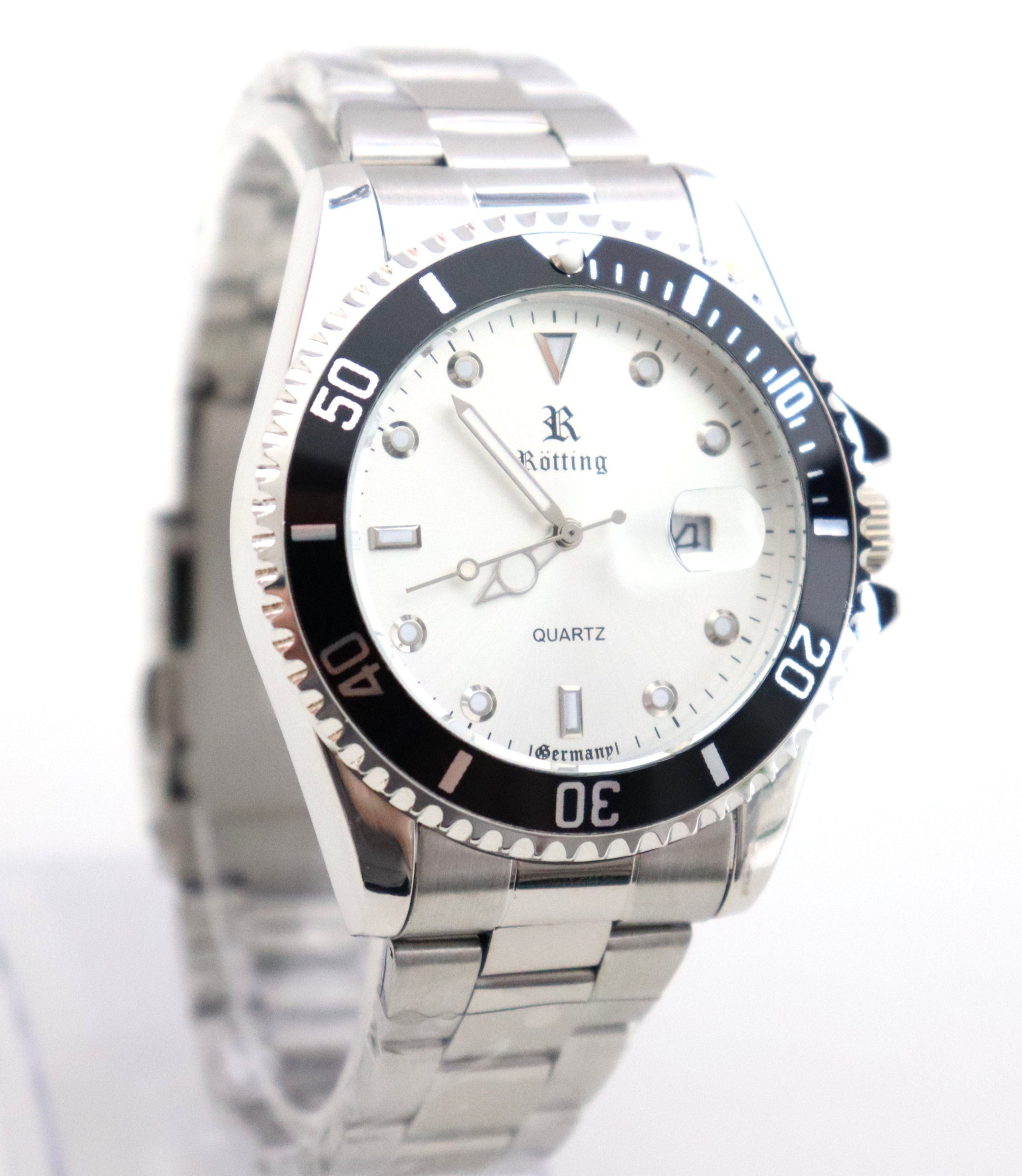 Rötting Design Quarzuhr Herrenuhr schwarze Lünette günstig online kaufen