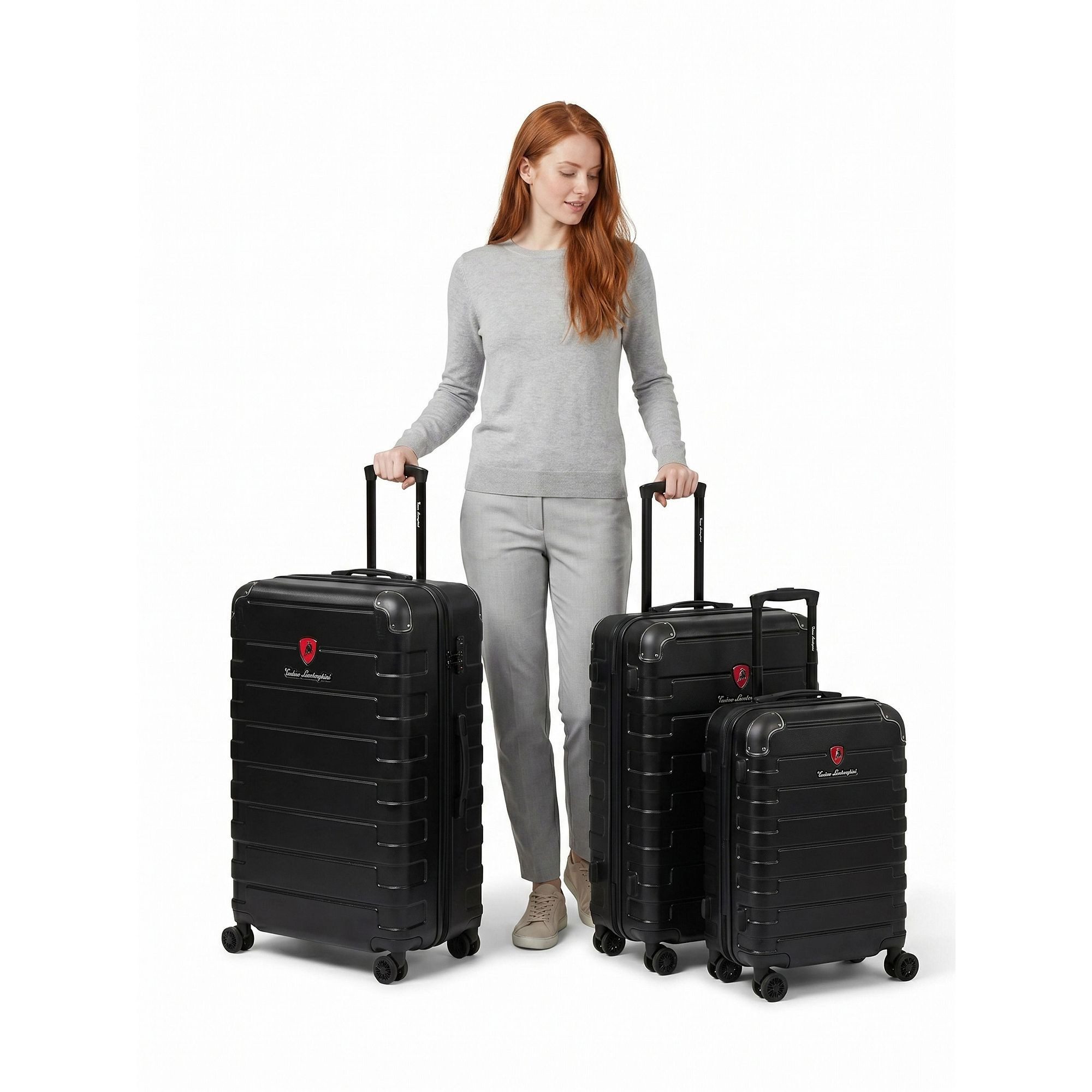 Tonino Lamborghini Trolleyset Milano, 4 Rollen, (3-teilig, 3 tlg), ABS