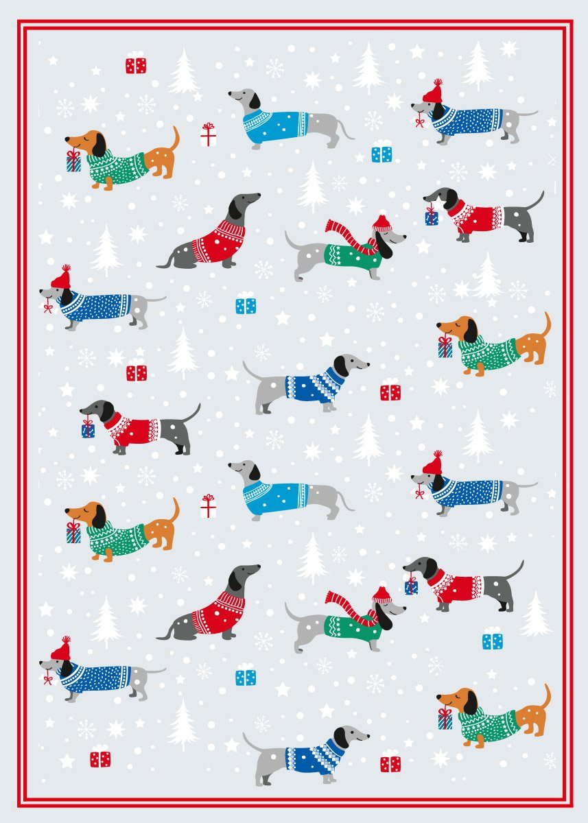 Kracht Geschirrtuch Weihnachtsdackel, (Set, 3-tlg., Set), günstig online kaufen
