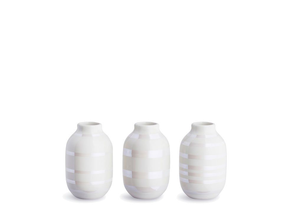 Kähler Vaso Omaggio In Porcellana – Colore Madreperla, Strisce Dipinte A Mano – 12,5 Cm – Design Scandinavo - 6