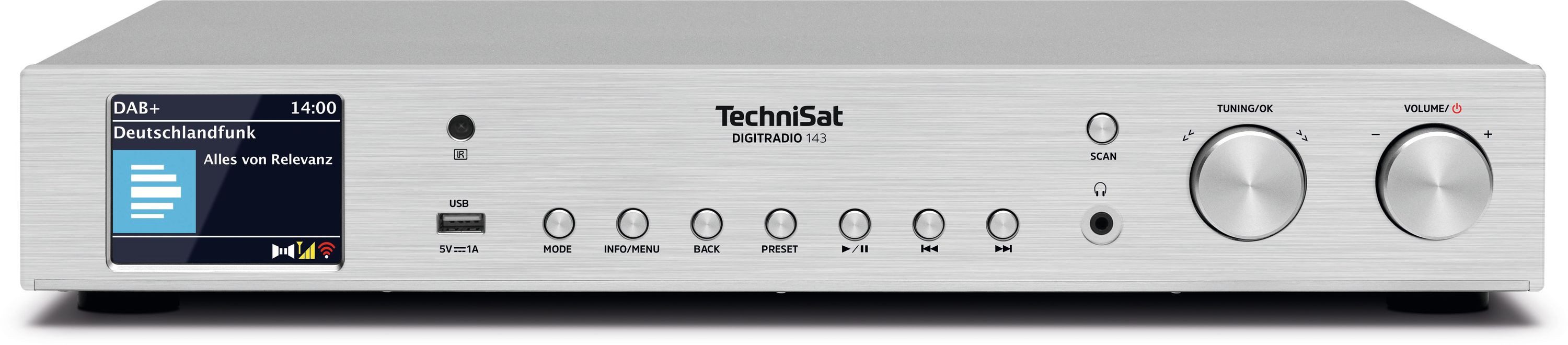 TechniSat DIGITRADIO 143 (V3) Internet-Radio (Digitalradio (DAB), Internetradio, FM-Tuner mit RDS, für bestehende HiFi Anlage, Bluetooth, App, WLAN, Fernbedienung)