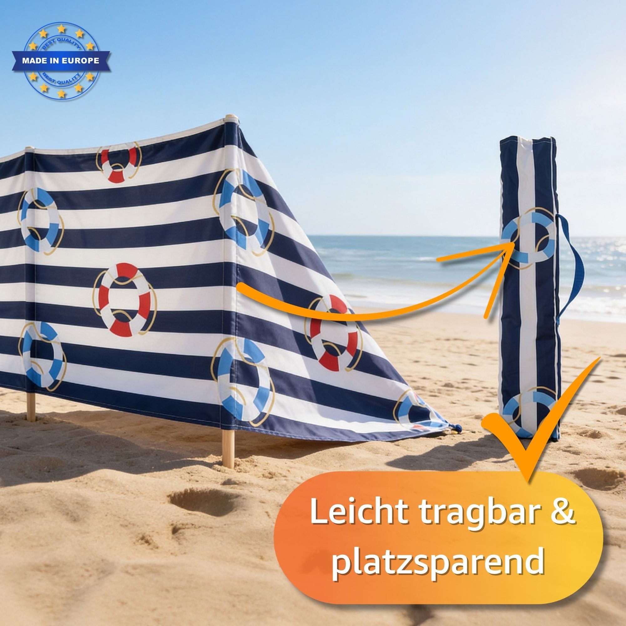 Amazinggirl Windschutz Strand Camping Sichtschutz - Strandwindschutz für Urlaub Garten Pool