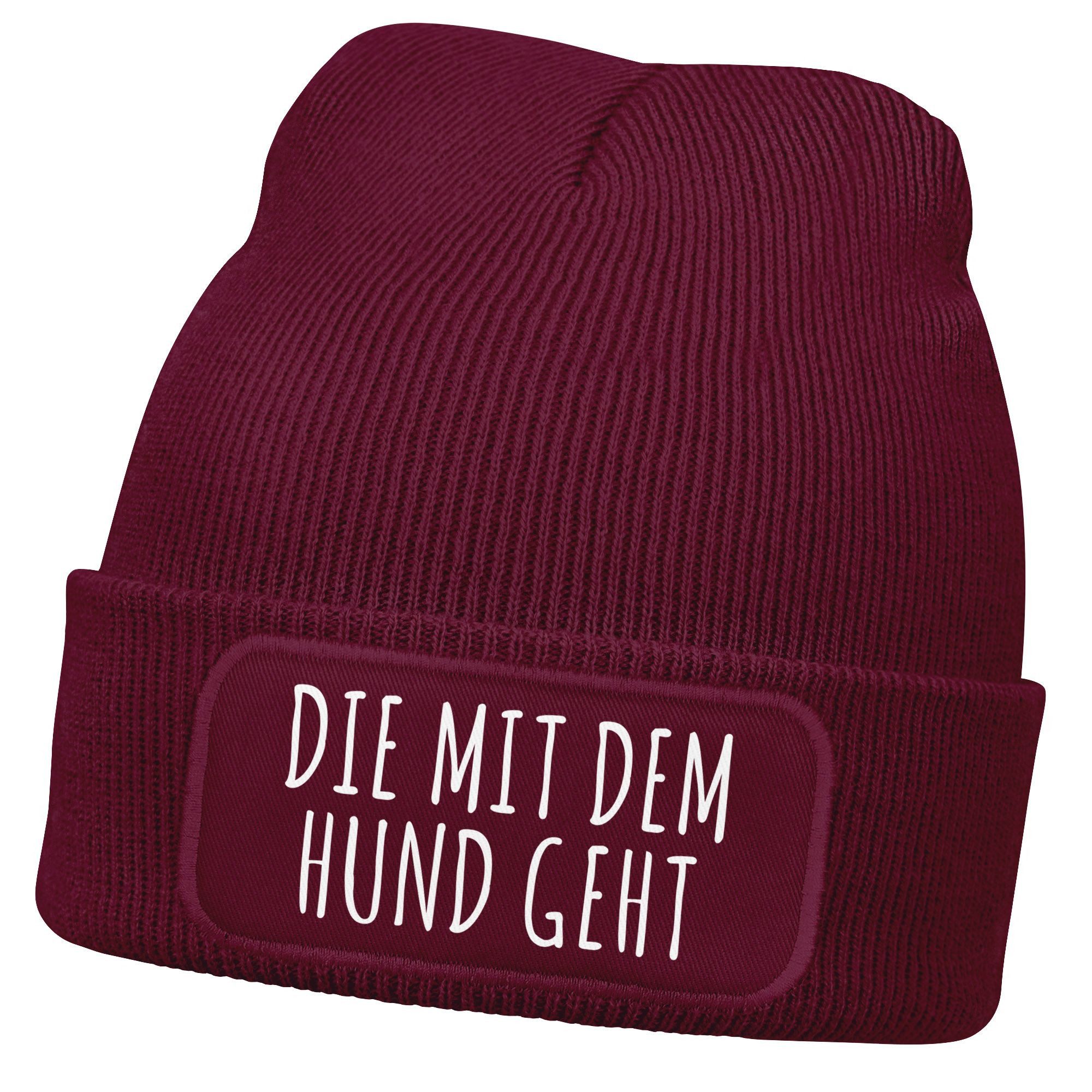Strickmütze Damen Beanie Geschenk für Hundeliebhaberinnen Strickmütze mit Spruch