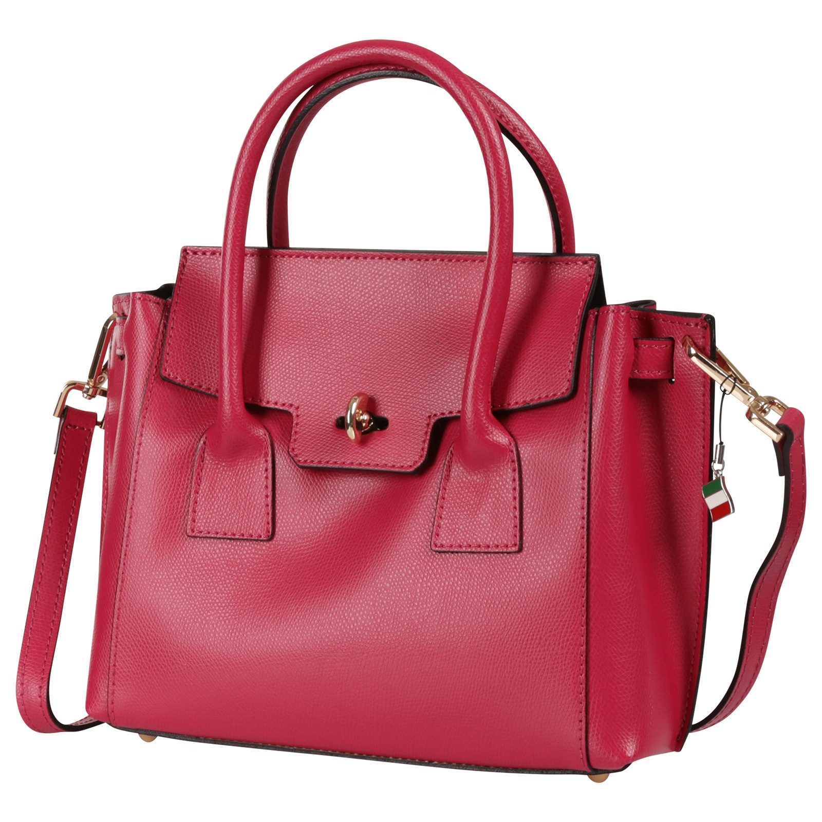 FLORENCE Handtasche Florence Damen Handtasche Leder Tasche (Handtasche), Damen Handtasche Leder, fuchsia, pink ca. 30cm x ca. 22cm hoch