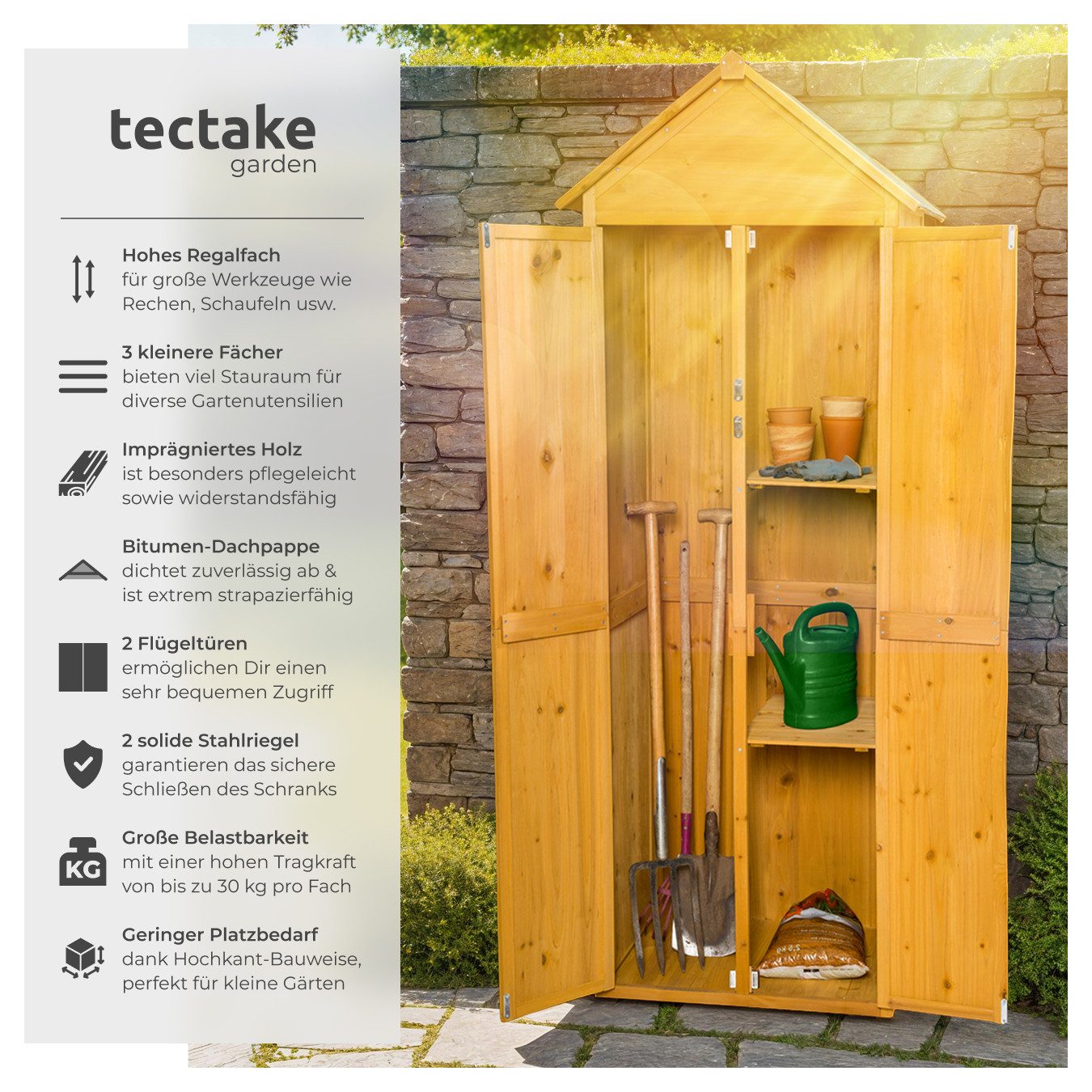 tectake Geräteschrank Gartenschrank mit Satteldach (Bausatz, 1-St., inkl. S günstig online kaufen
