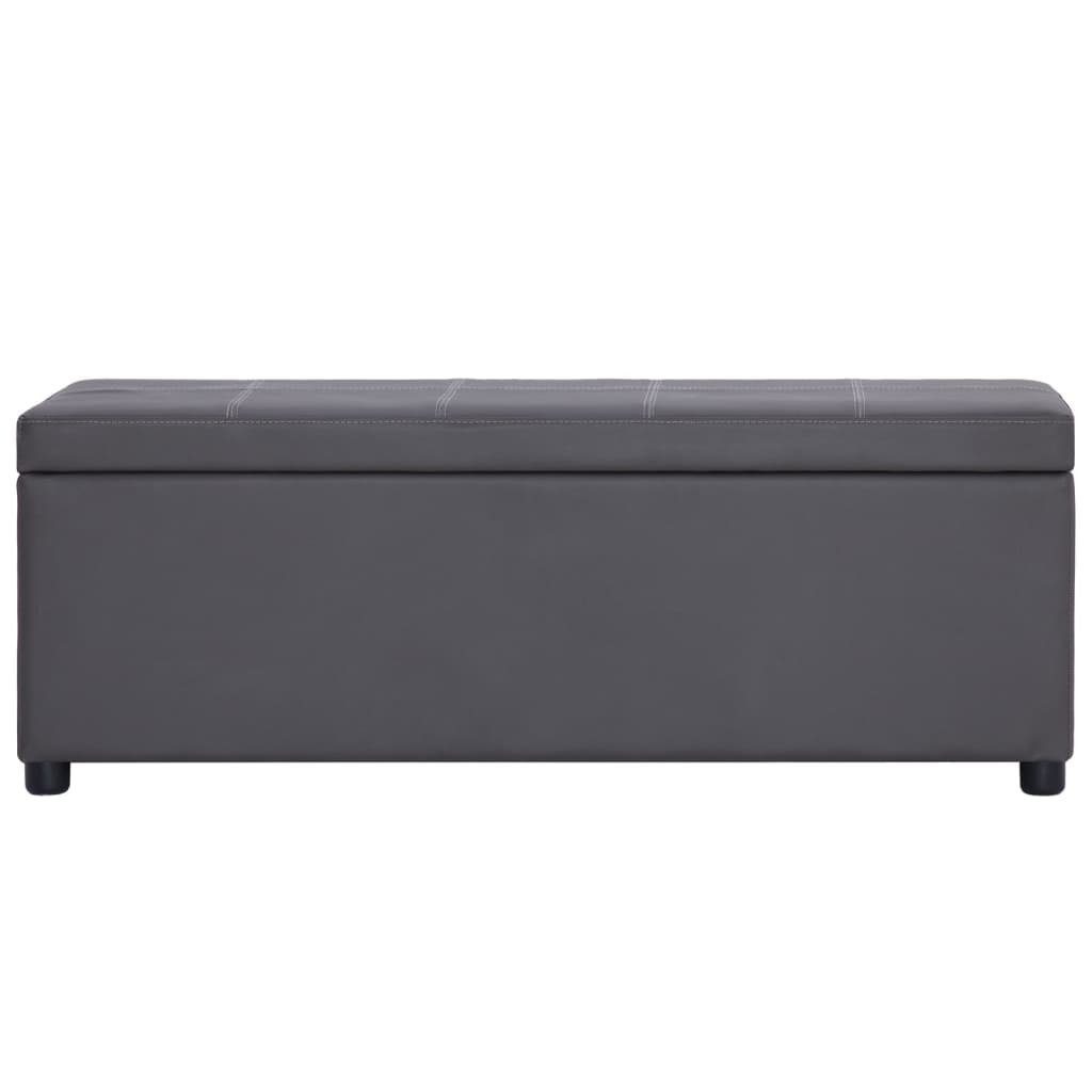 furnicato Truhenbank Bank mit Staufach 116 cm Grau Kunstleder
