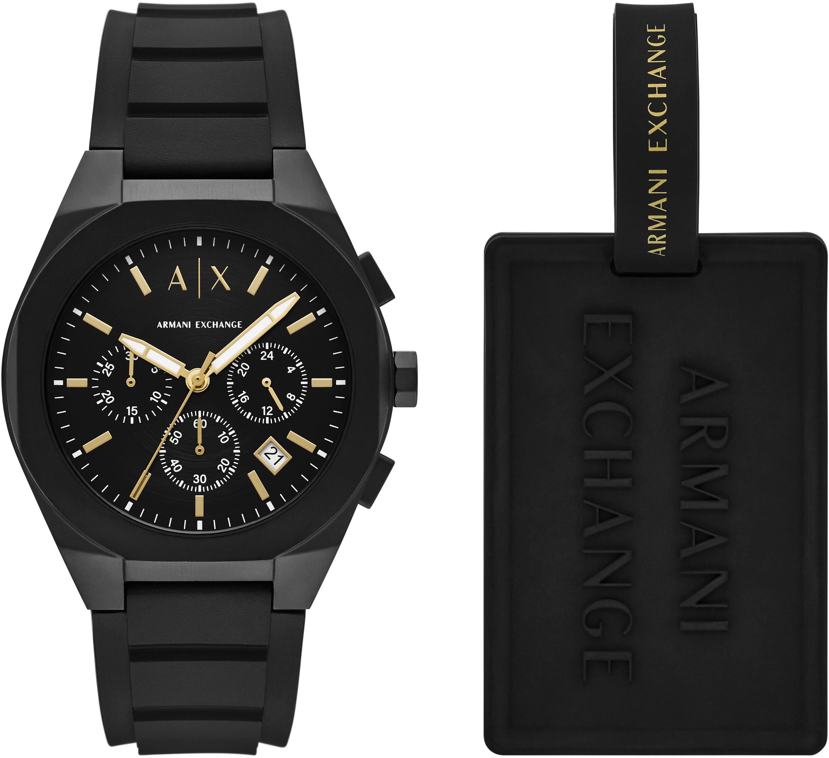 ARMANI EXCHANGE Chronograph SYNC AX7165SET, (Set, 2-tlg., mit Kofferanhänge günstig online kaufen