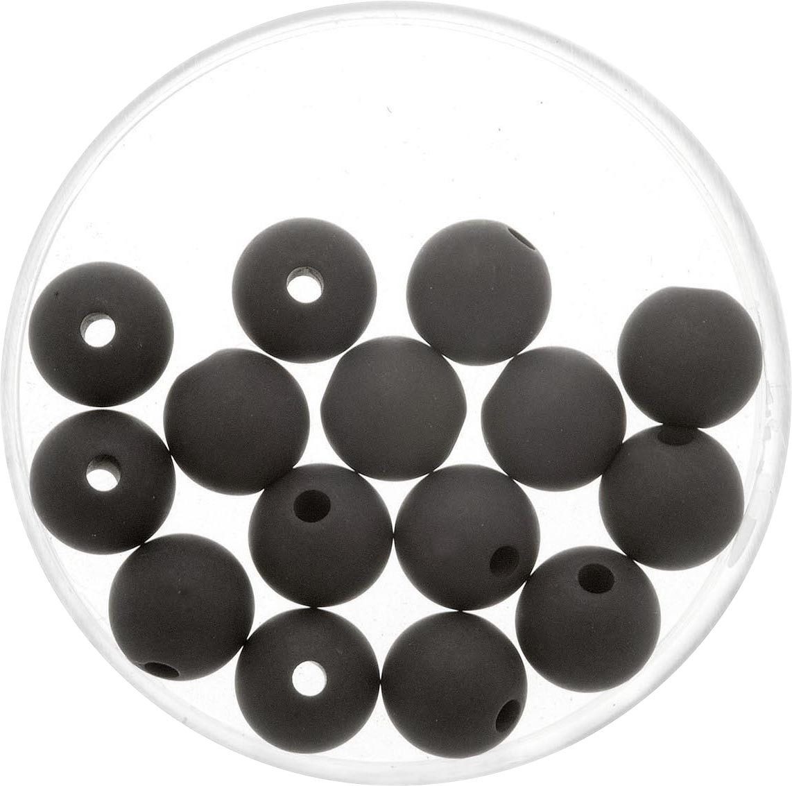 Glorex Bastelperlen Glorex Perle Polaris 8 mm 15 Stück, matt schwarz