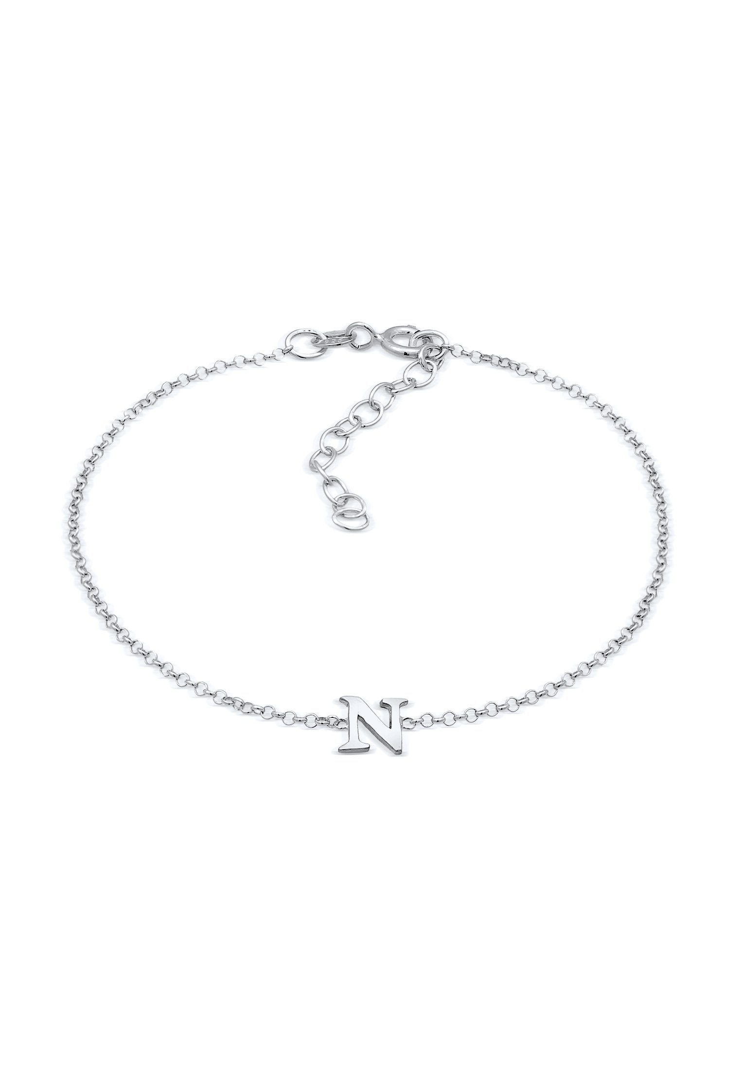 Armband Buchstaben Initialen Anhänger N 925 Silber
