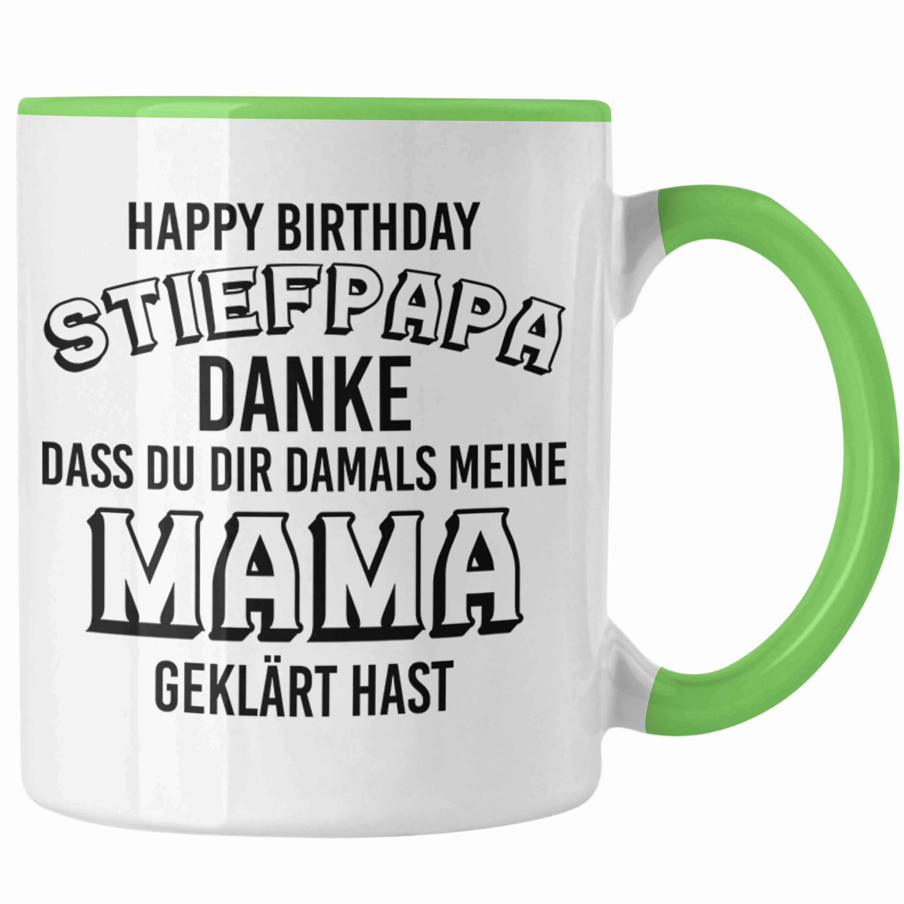 Geburtstagsgeschenk Stiefpapa Stiefvater Tasse Trendation Geburtstag Tasse Sprüche Trendation - Lustige Spruch Geschenk Grün Geschenk