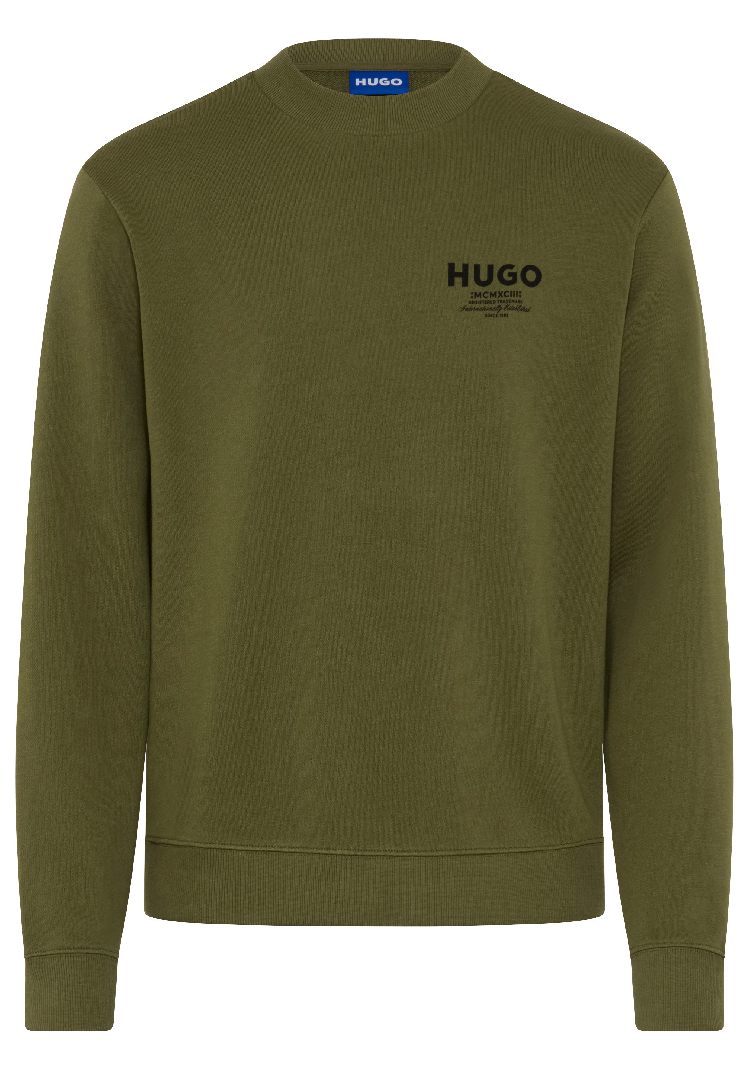 HUGO Sweatshirt Nespon Rundhalsausschnitt, Regular Fit, reine Baumwolle