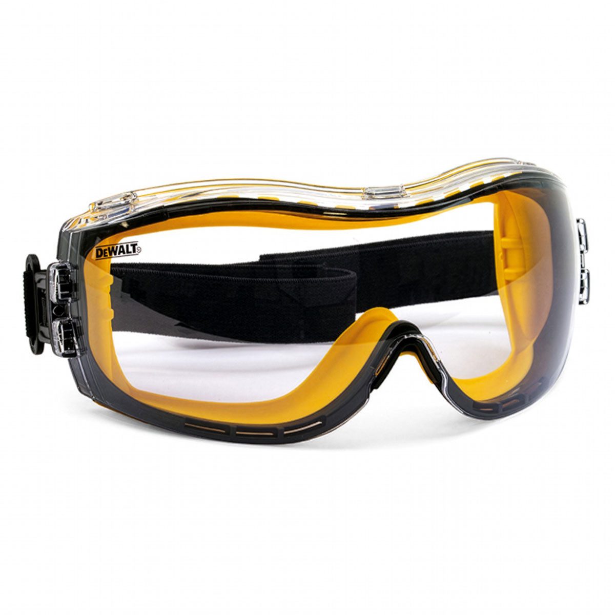 DeWalt Arbeitsschutzbrille DEWALT Augen Schutzbrille Vollsicht Arbeitsschutzbrille DPG82-11D, (1St), Anti Fog, Beschlagfrei, UV-Schutz, Schlagfest