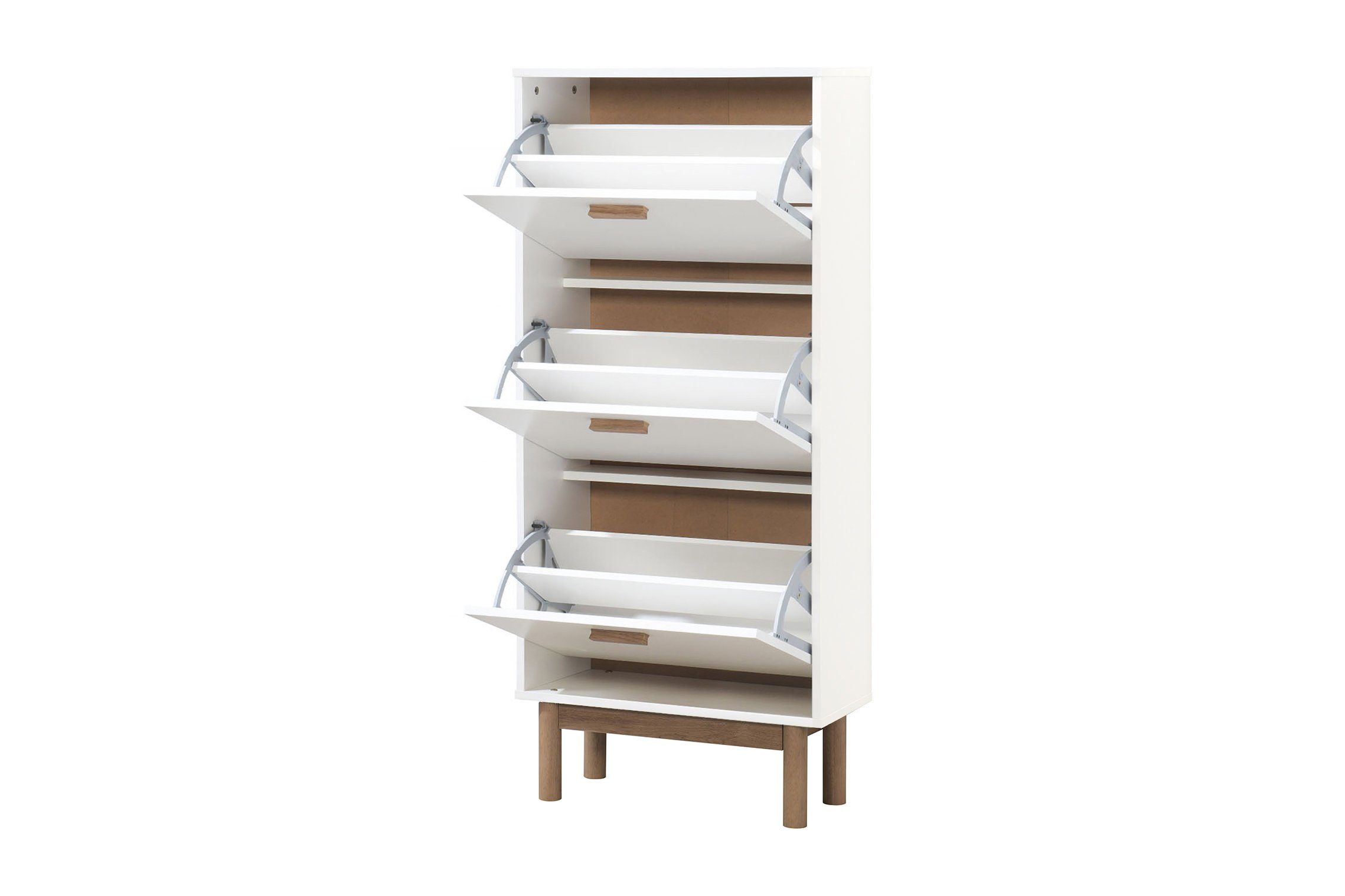 loft24 Schuhschrank Mason Schuhkipper mit 3 Klappen, Skandinavisches Design