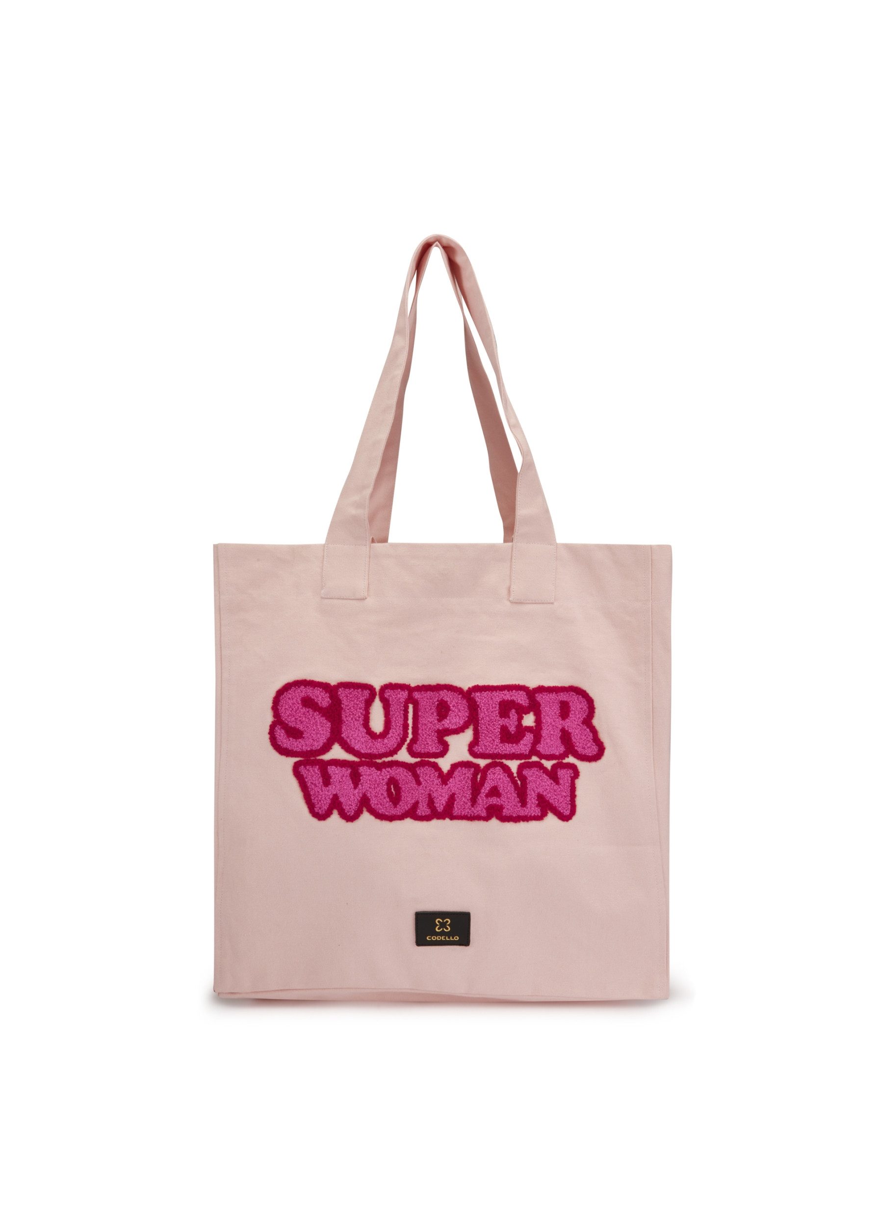 Codello Shopper, aus Canvas, Plakatives „SUPER WOMAN“-Statement