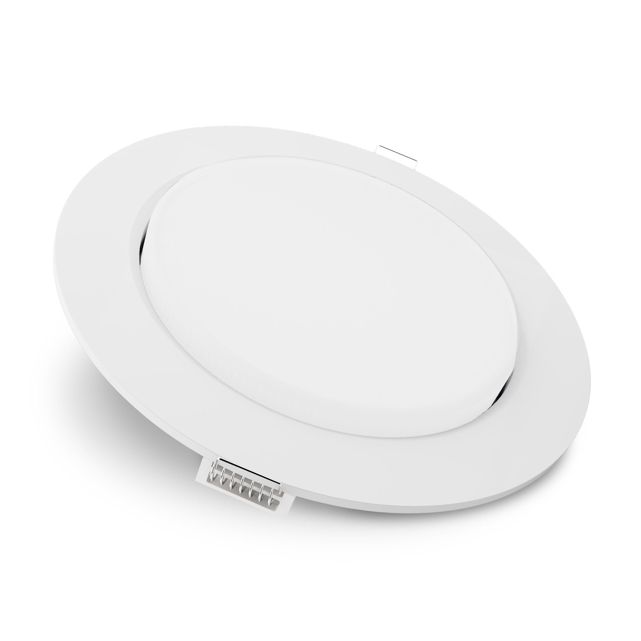 SSC-LUXon LED Einbaustrahler RX-3 flache LED Einbauleuchte Spot in matt weiss rund mit GX53 LED 5W, Neutralweiß