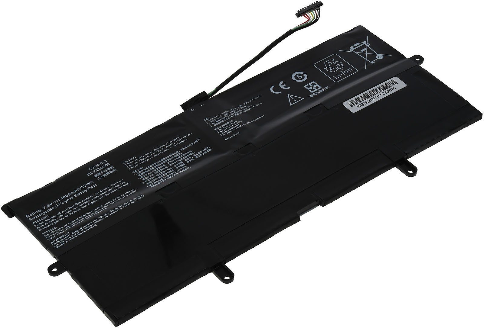 Powery Akku für Asus Chromebook Flip C302CA-DH75 Laptop-Akku 4900 mAh (7.7 V)