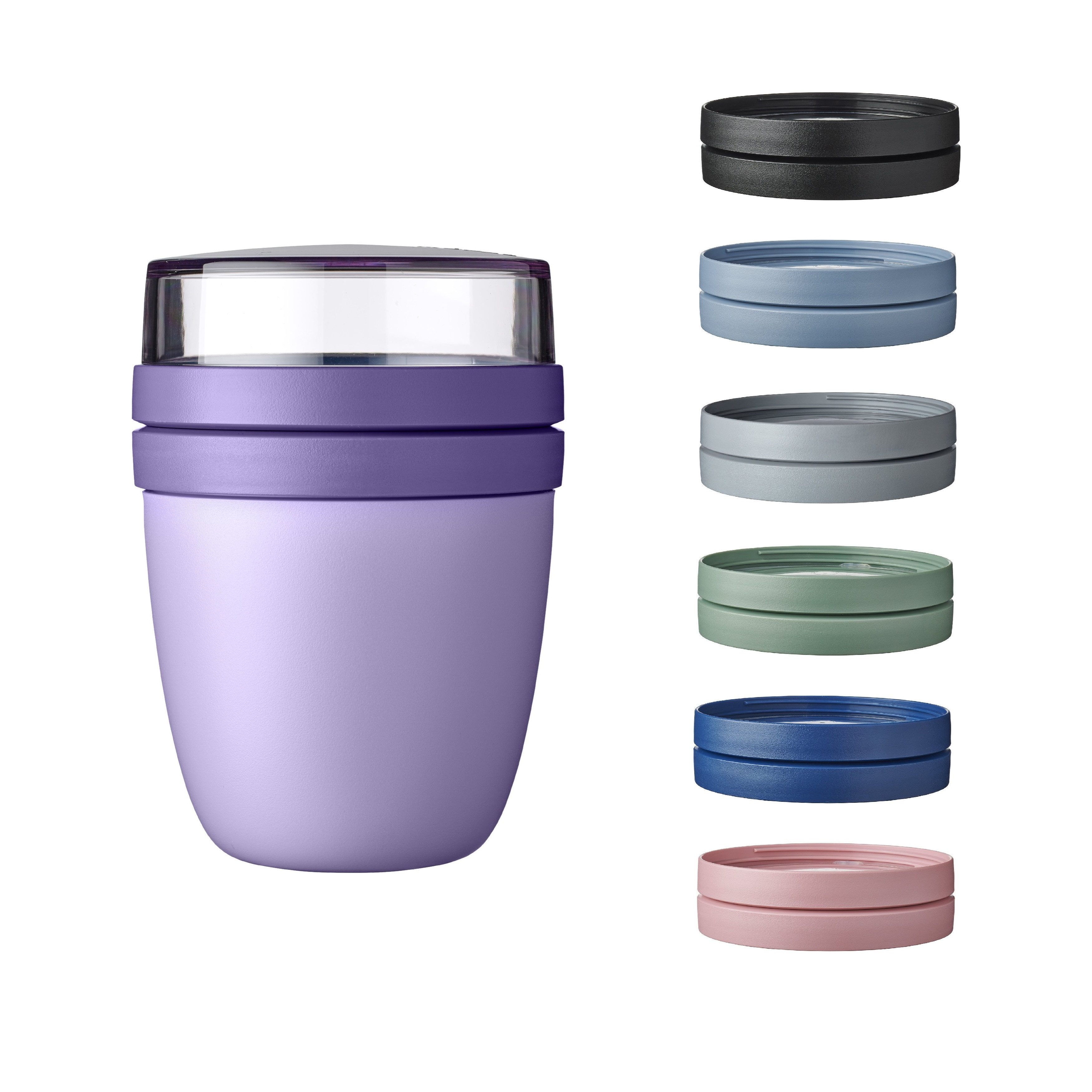 Mepal Lunchbox Lunchpot Vario Ellipse 500 ml, geeignet für Mikrowelle & Spülmaschine, Unbekannt, Praktischer Müslibecher, kompatibel mit Tiefkühler, Vivid Lilac