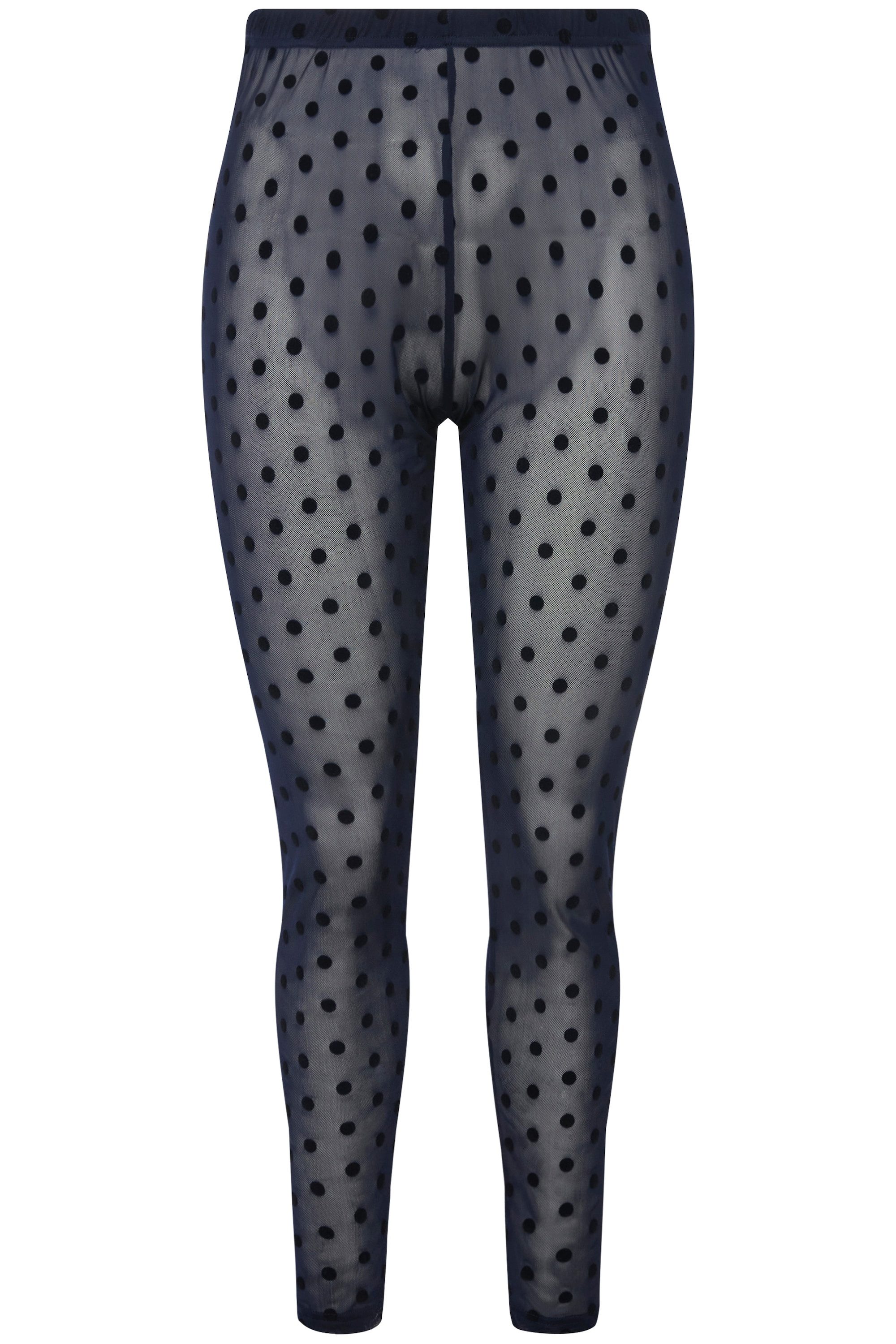 Ulla Popken Feinstrumpfhose Strumpf-Leggings Mesh Flock-Punkte günstig online kaufen