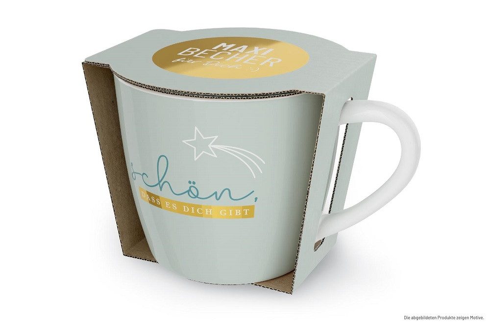 La Vida Geschenk für Dich Becher Botschaft, Maxibecher ca 400ml, Sprüche, Geschenk für dich, 1-tlg., Porzellan, lavida Maxibecher 400ml Komet, dass es dich gibt - Sternschnuppe, Tee, Kaffee Tasse - ideal als Geschenk