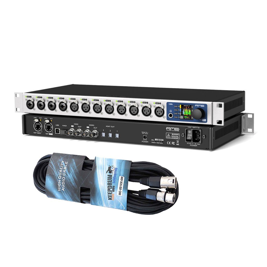 RME 12Mic-D Mikrofon Vorverstärker mit XLR-Kabel Vorverstärker