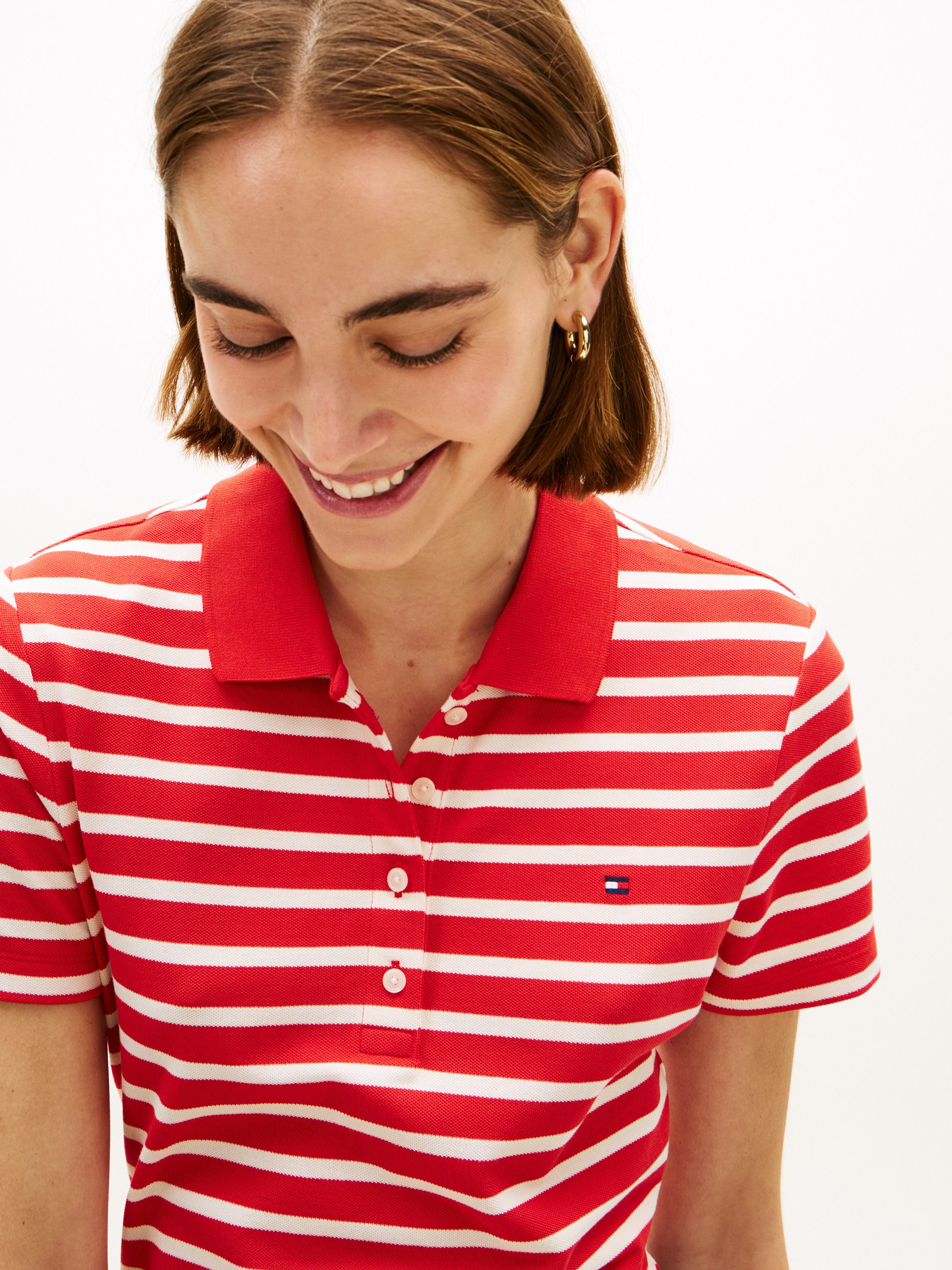 Tommy Hilfiger Poloshirt 1985 Slim Fit Pique Premium mit Logostickerei, Sei günstig online kaufen