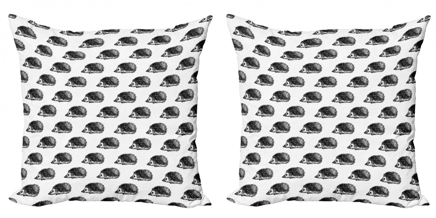 Kissenbezüge Modern Accent Doppelseitiger Digitaldruck, Abakuhaus (2 Stück), Igel Flüchtiges Tiermuster
